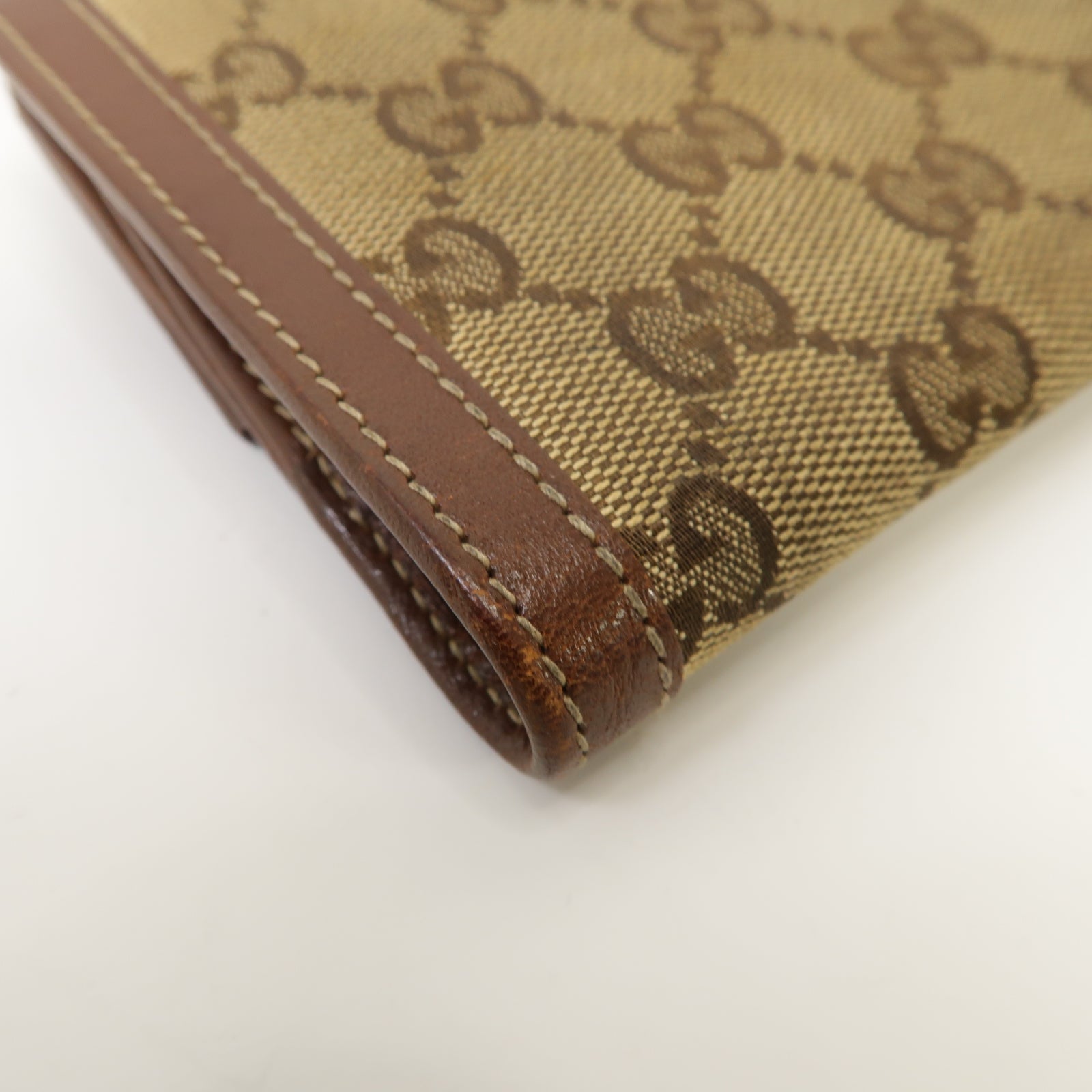 GUCCI 【清倉大減價】帆布Wallet金扣錢包啡色