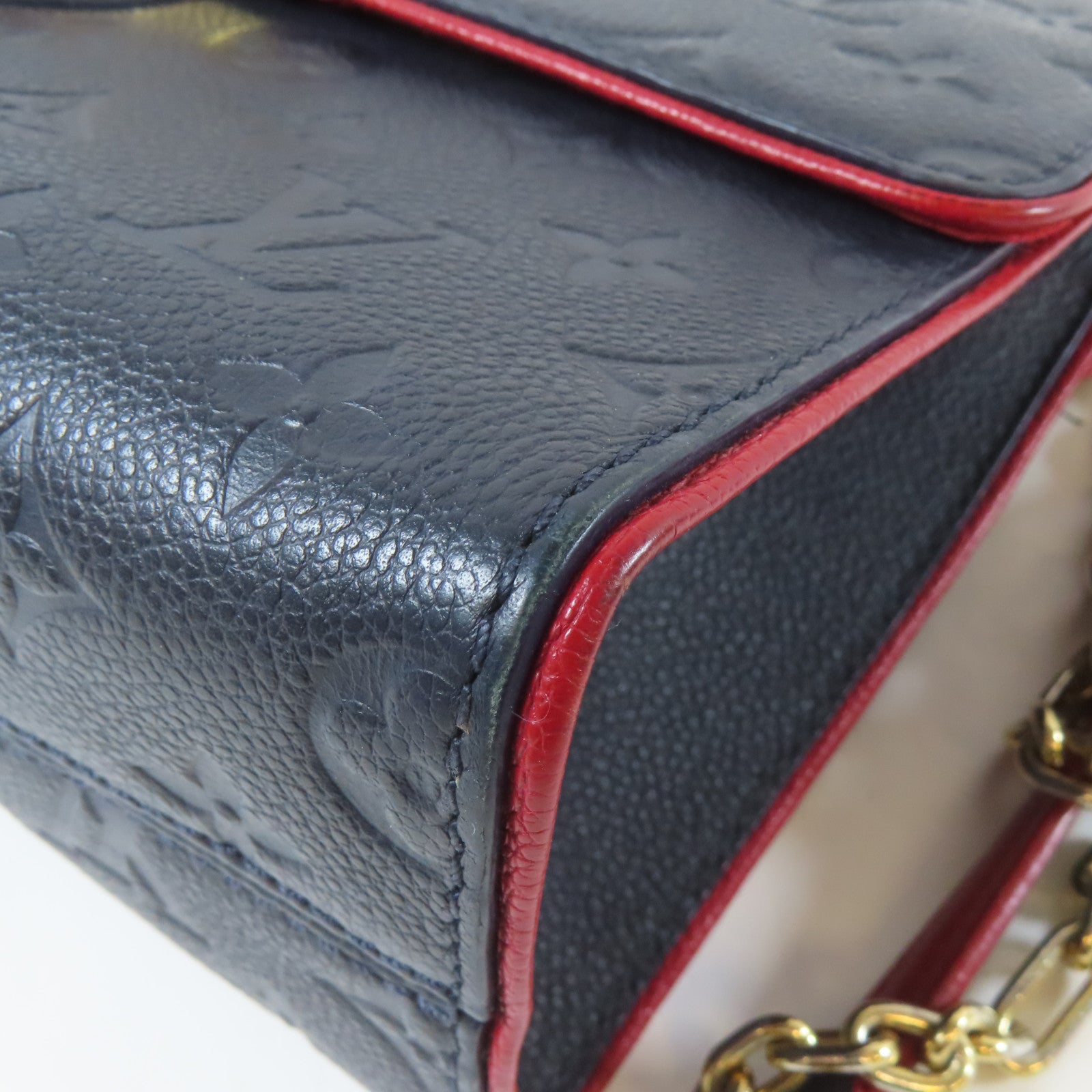 LOUIS VUITTON 【激減優惠】Monogram Empreinte Saint Sulpice PM金扣鏈帶肩背袋藍色