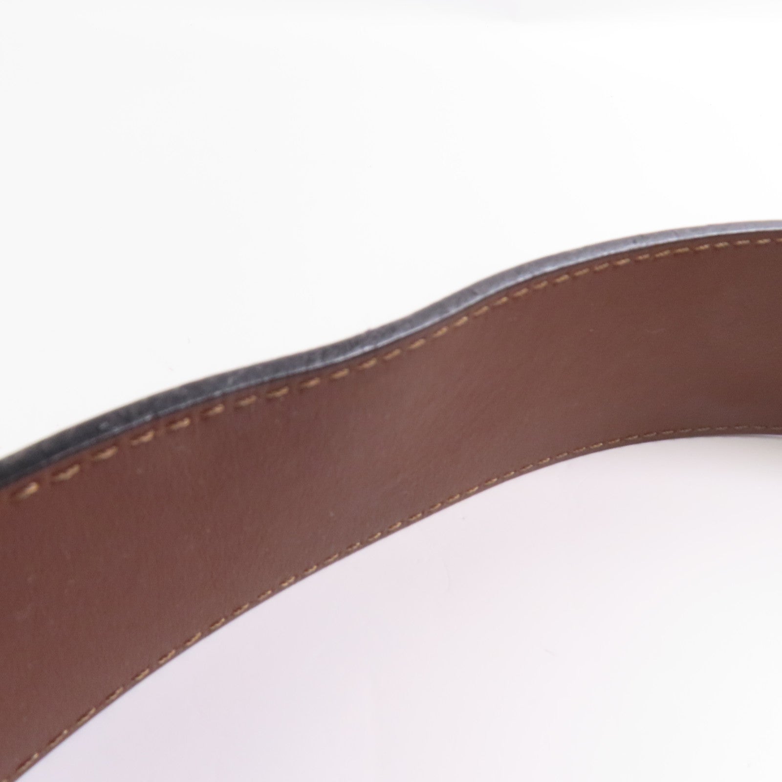 LOUIS VUITTON 牛皮皮革Belt 110cm銀扣皮帶