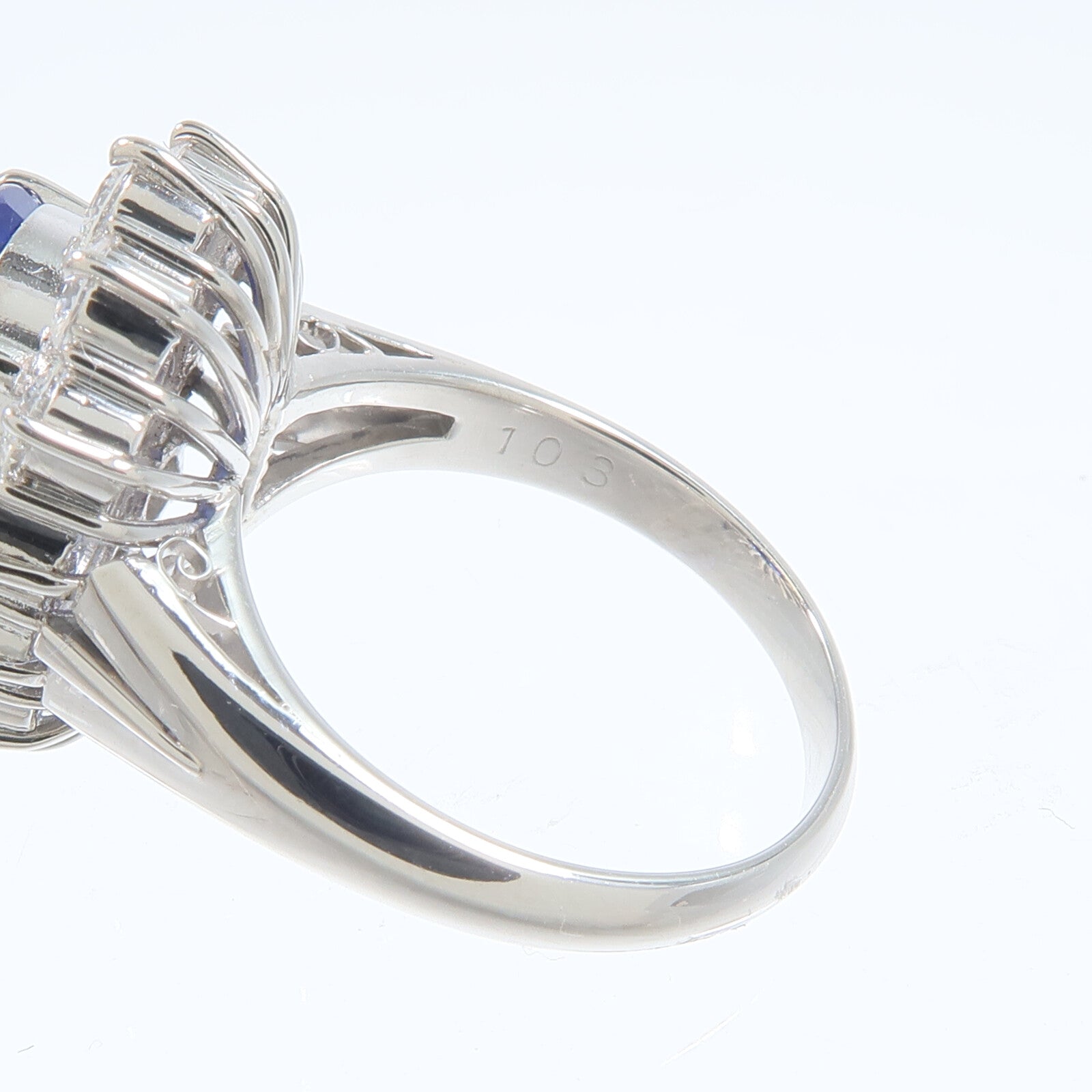 JEWELRY PT900鉑金Sapphire Diamond Ring藍寶石/鑽石戒指