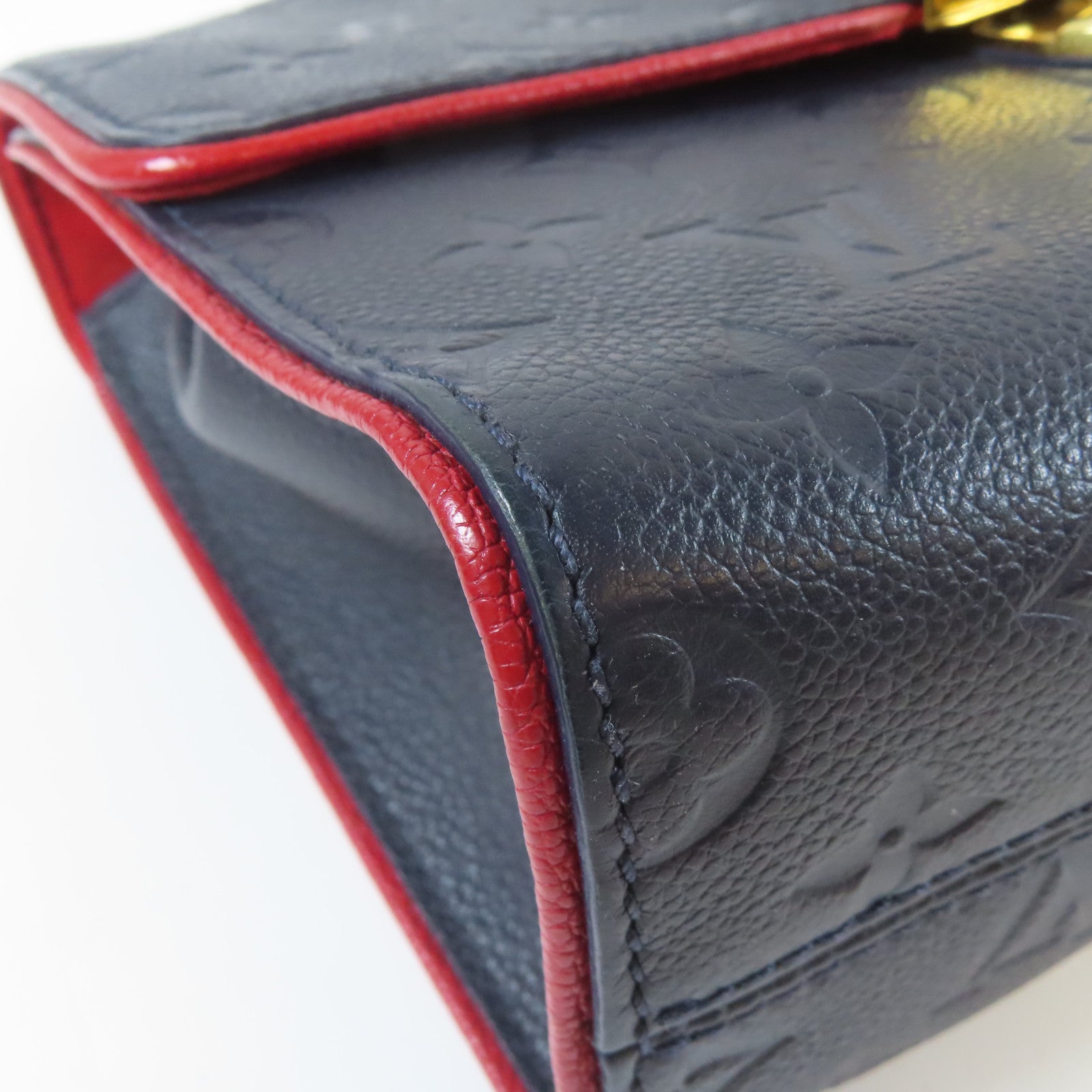 LOUIS VUITTON 【激減優惠】Monogram Empreinte Saint Sulpice PM金扣鏈帶肩背袋藍色