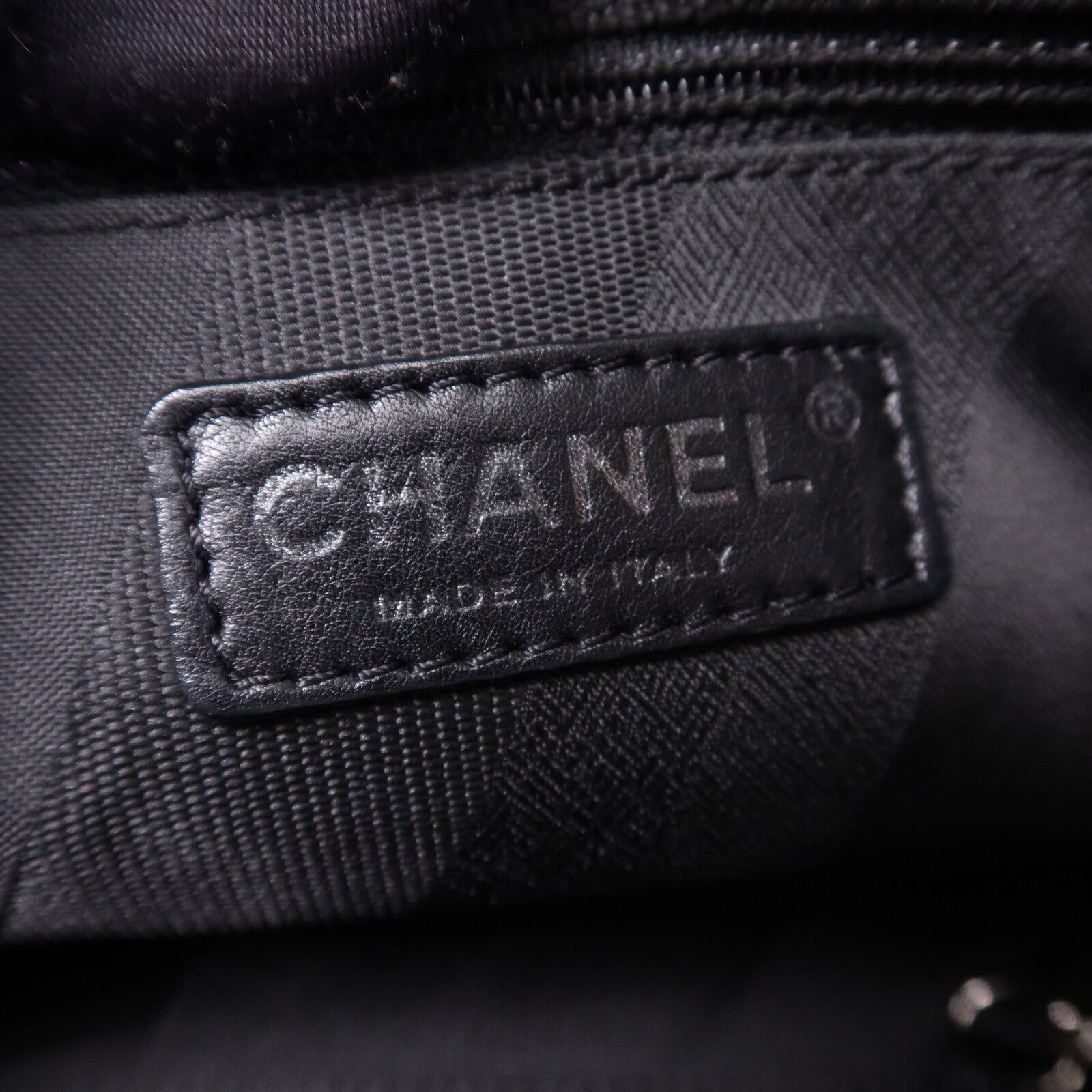 CHANEL 牛皮皮革Portobello Tote銀扣鏈帶肩背袋