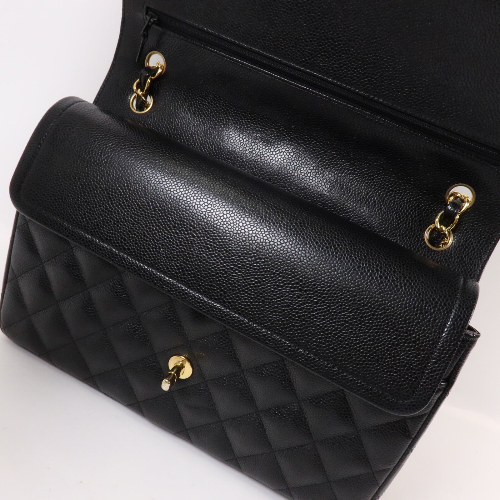 CHANEL 牛皮皮革Large Classic鏈帶肩背袋