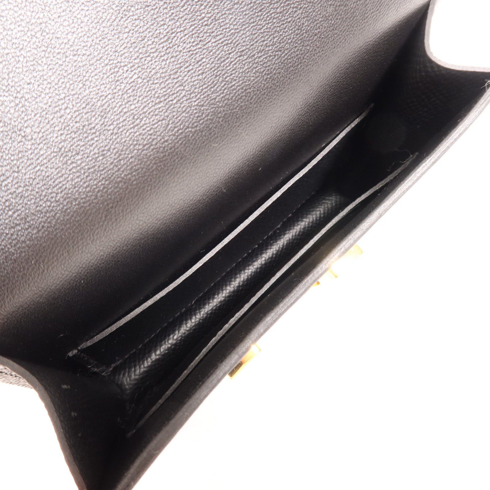 HERMES Epsom皮革Constance Slim金扣錢包Noir