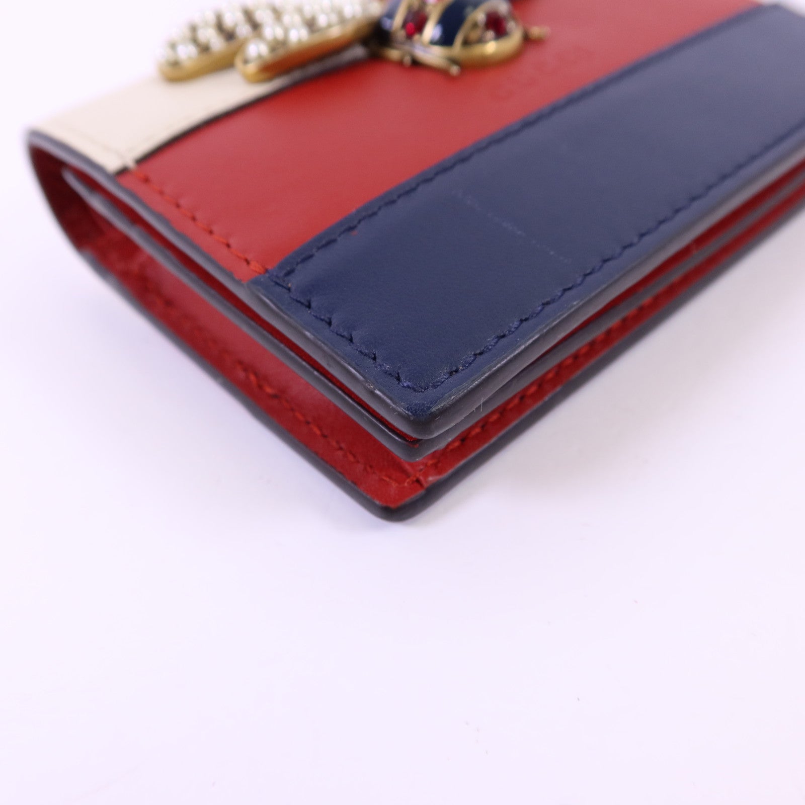 GUCCI 牛皮皮革Queen Margaret金扣錢包