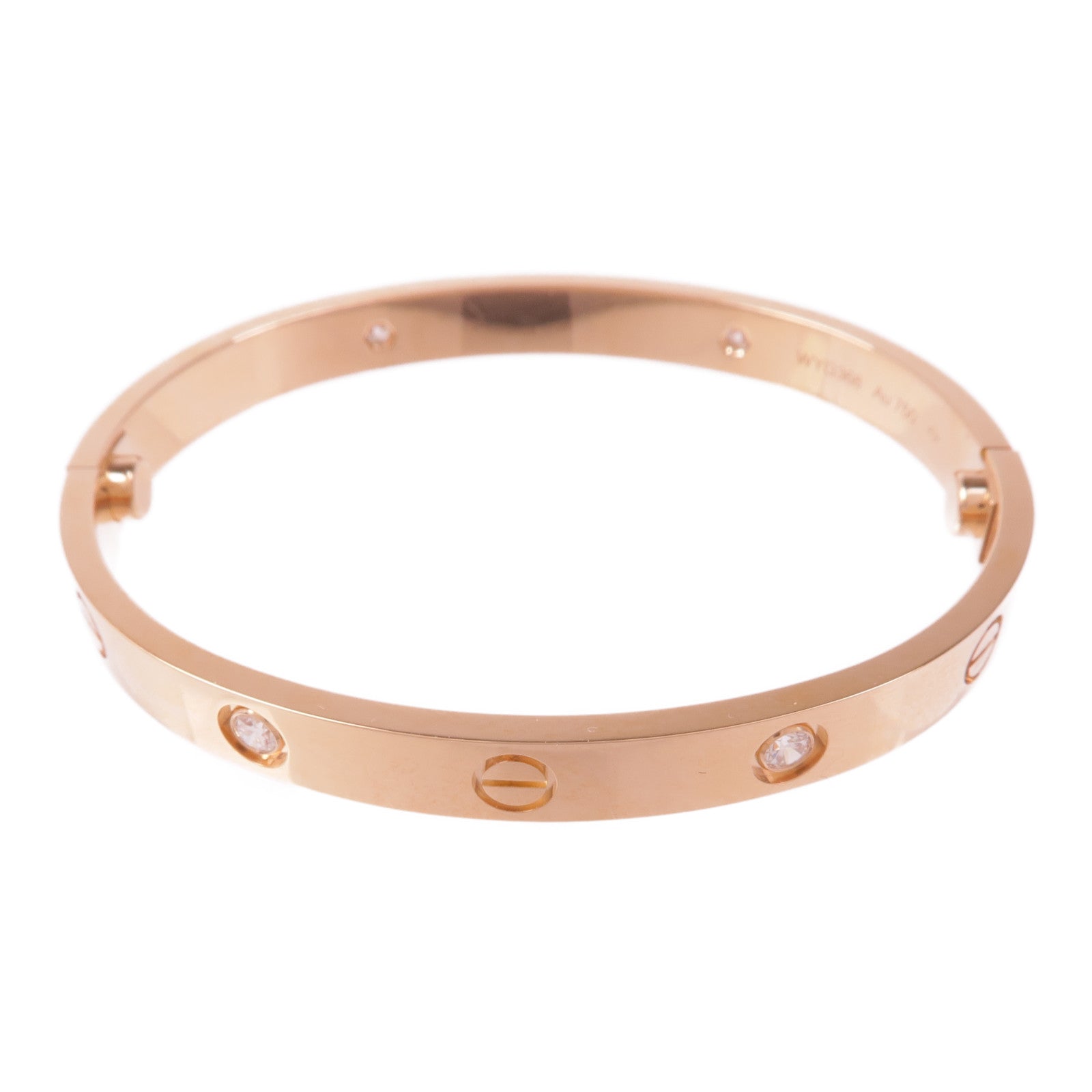 CARTIER 18K玫瑰金Love Bracelet 4P Diamond鑽石手鐲Cartier#17
