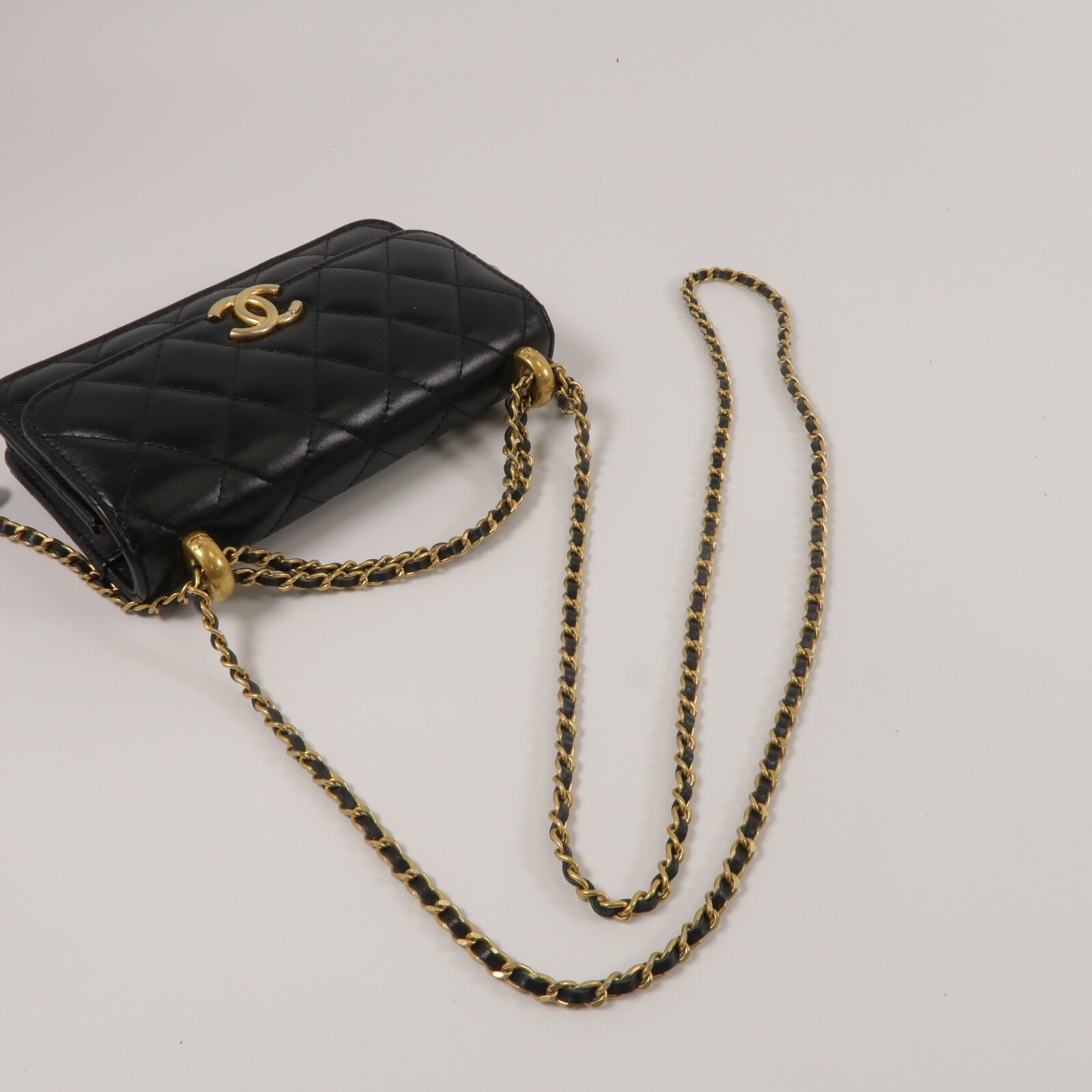 CHANEL 牛皮皮革Shoulder Bag鏈帶手挽肩背兩用袋