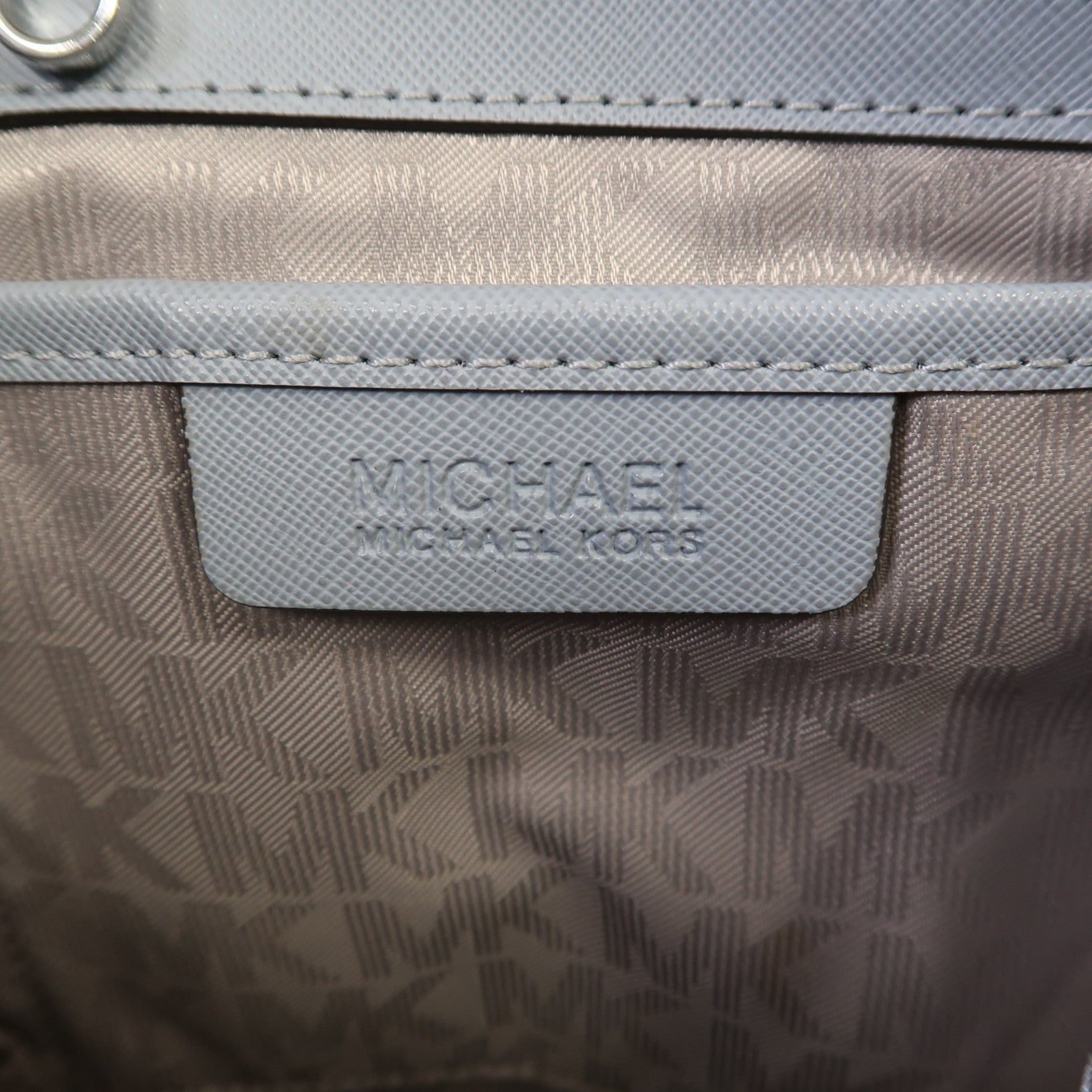 Michael Kors 牛皮皮革Handbag銀扣手挽袋淺藍色