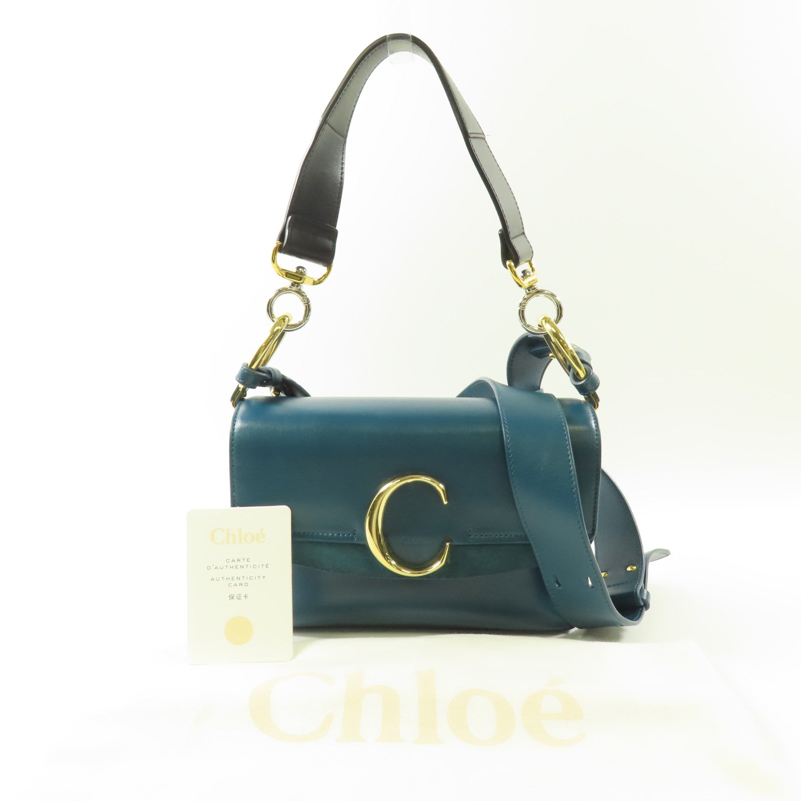 Chloe 牛皮皮革2 way Shoulder Bag金扣手挽肩背兩用袋