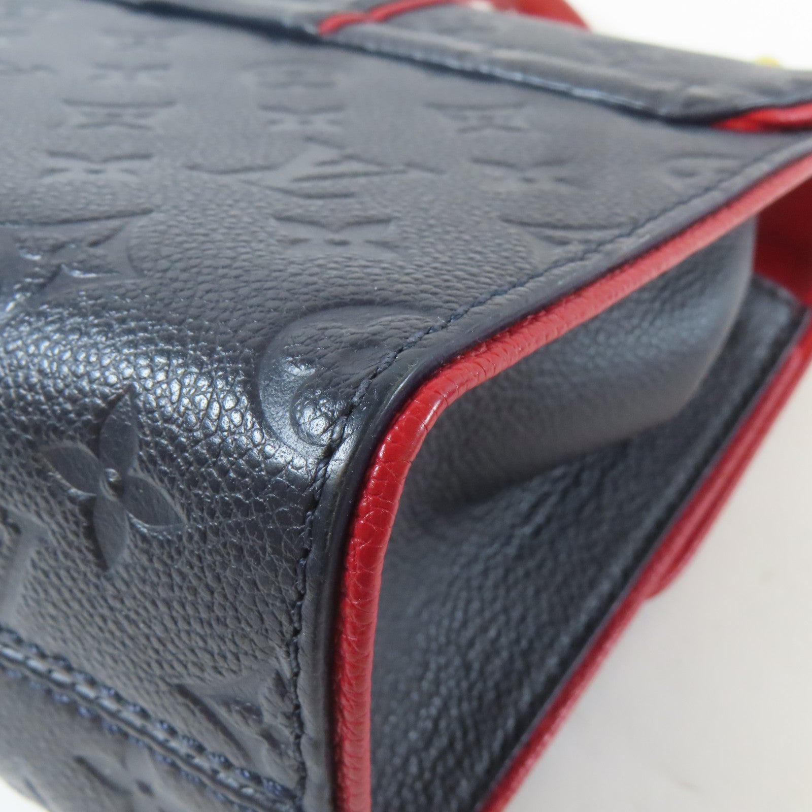 LOUIS VUITTON 【激減優惠】Monogram Empreinte Saint Sulpice PM金扣鏈帶肩背袋藍色