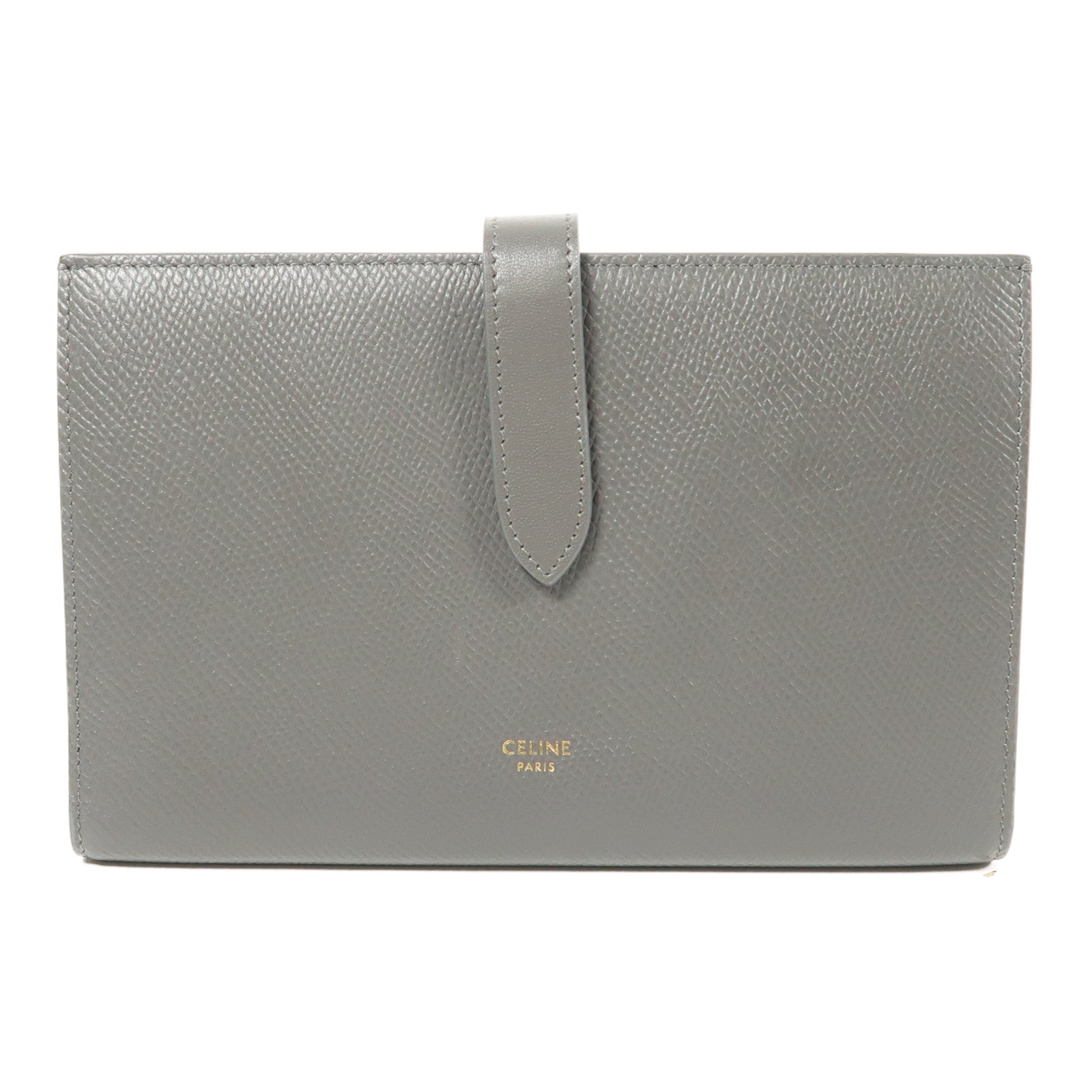 CELINE 牛皮皮革Large Strap Wallet金扣長錢包