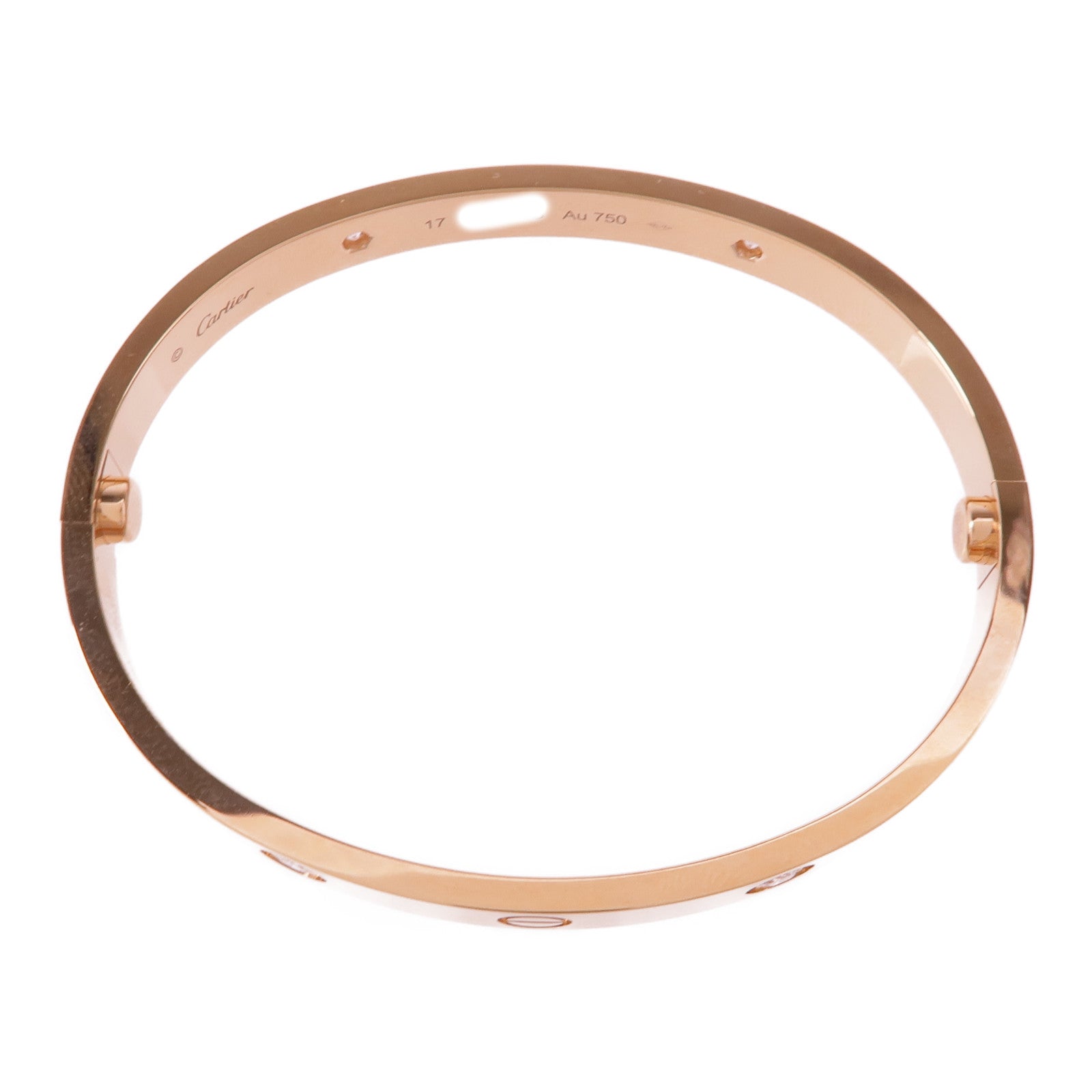 CARTIER 18K玫瑰金Love Bracelet 4P Diamond鑽石手鐲Cartier#17