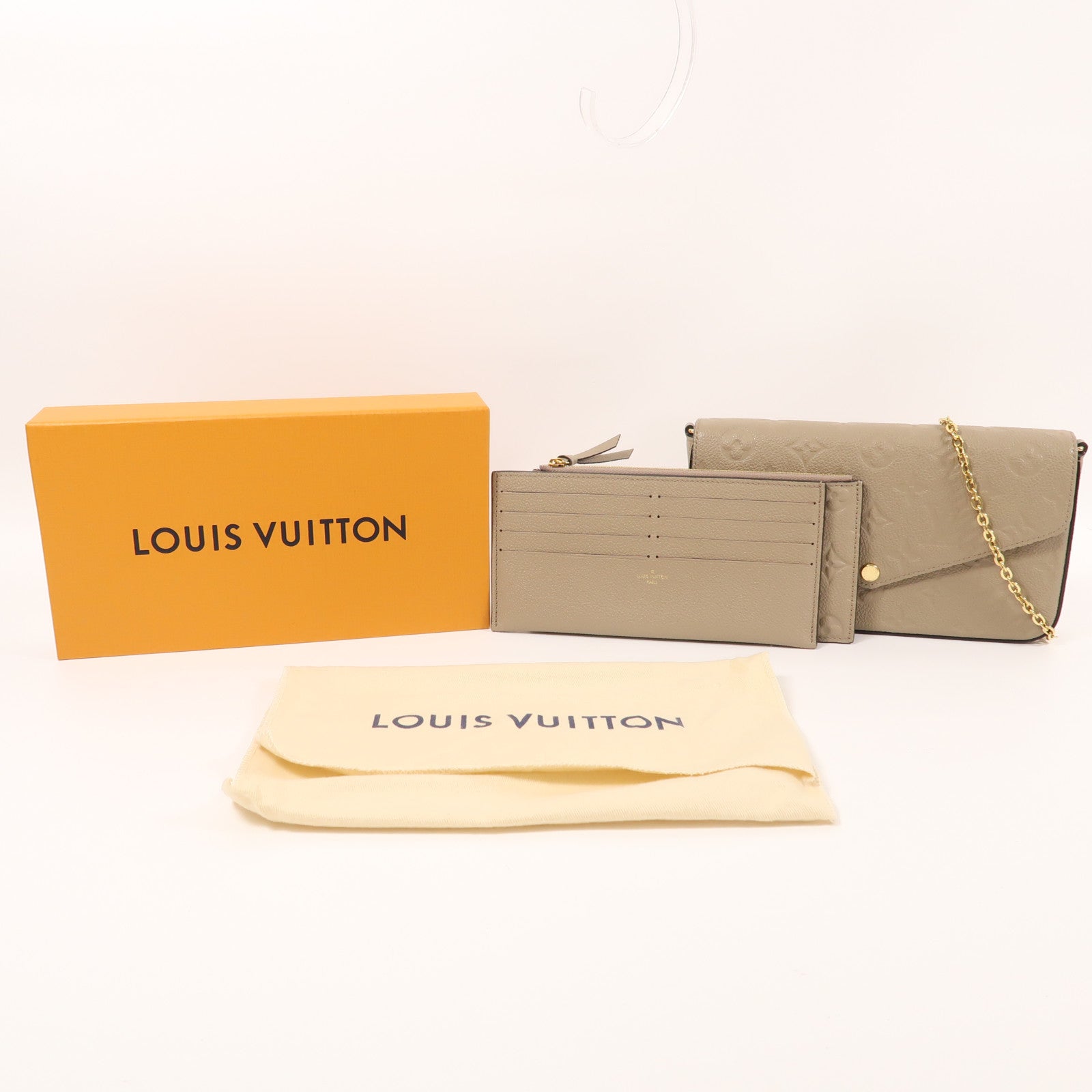 LOUIS VUITTON Monogram Empreinte Felicie Pochette金扣鏈帶肩背袋