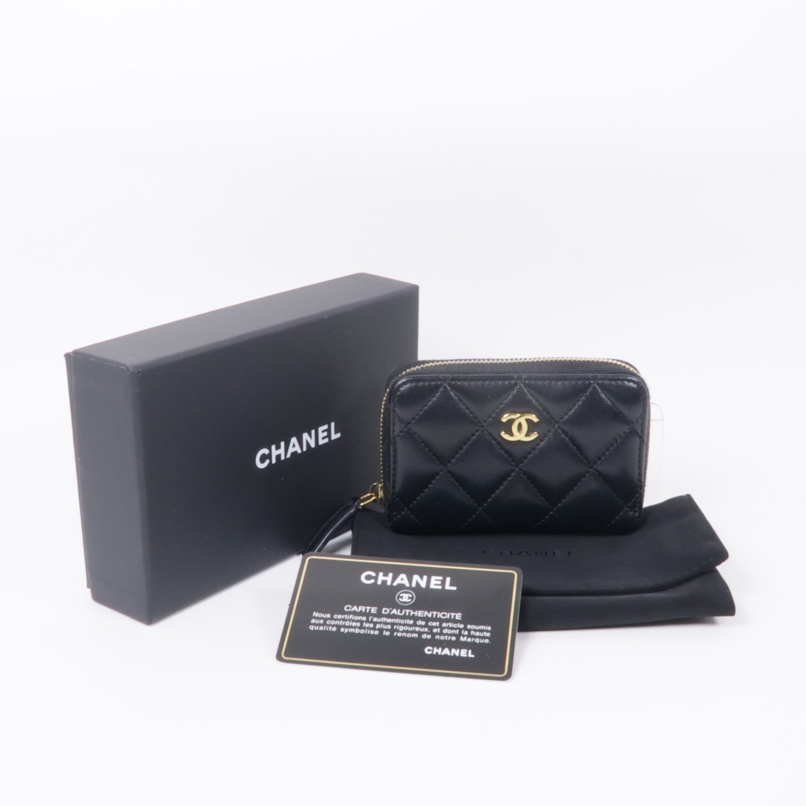 CHANEL 羊皮皮革Coin Purse金扣零錢包