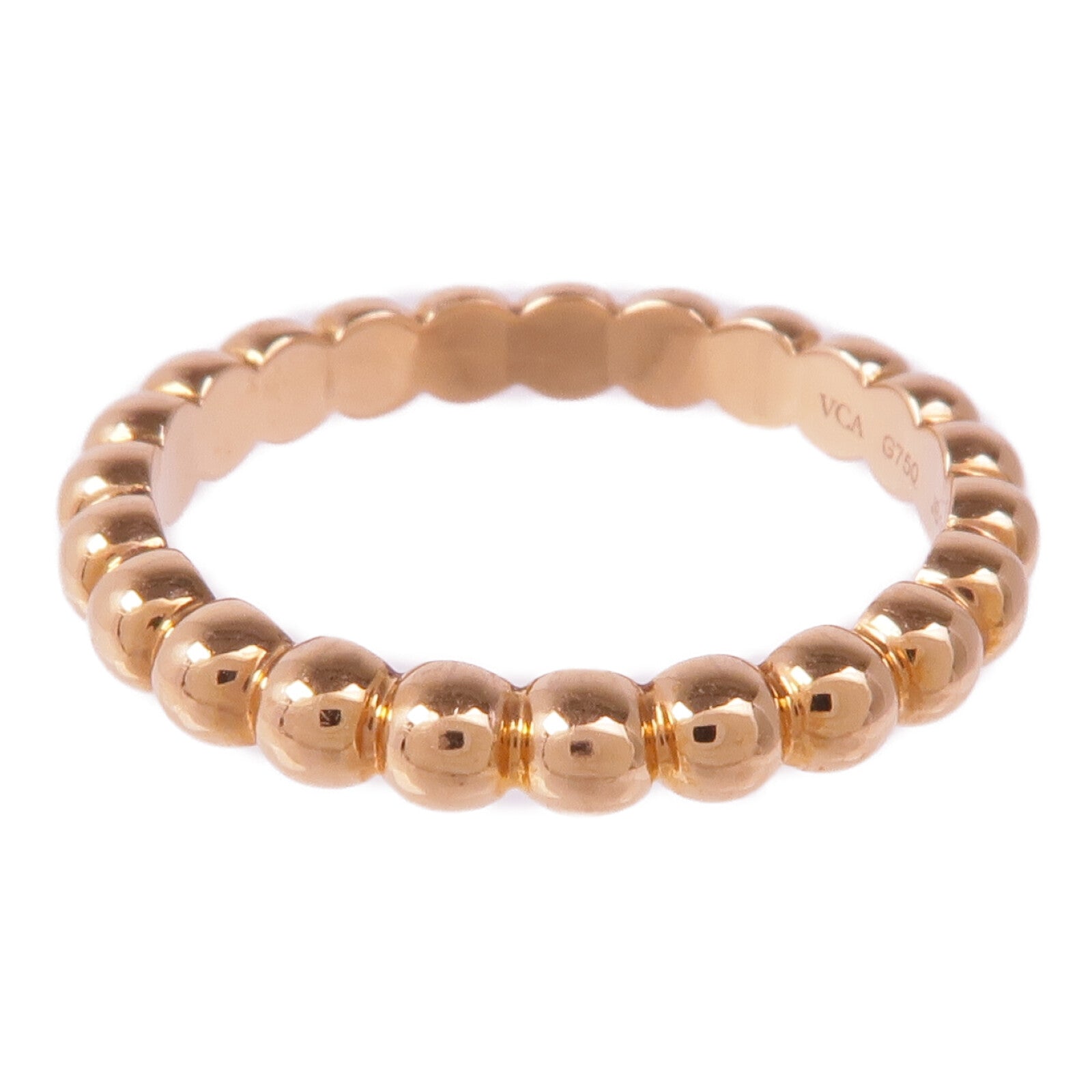 Van Cleef & Arpels 【激減優惠】18K玫瑰金Perlée pearls of Gold Ring戒指VCA#50/US#5.25