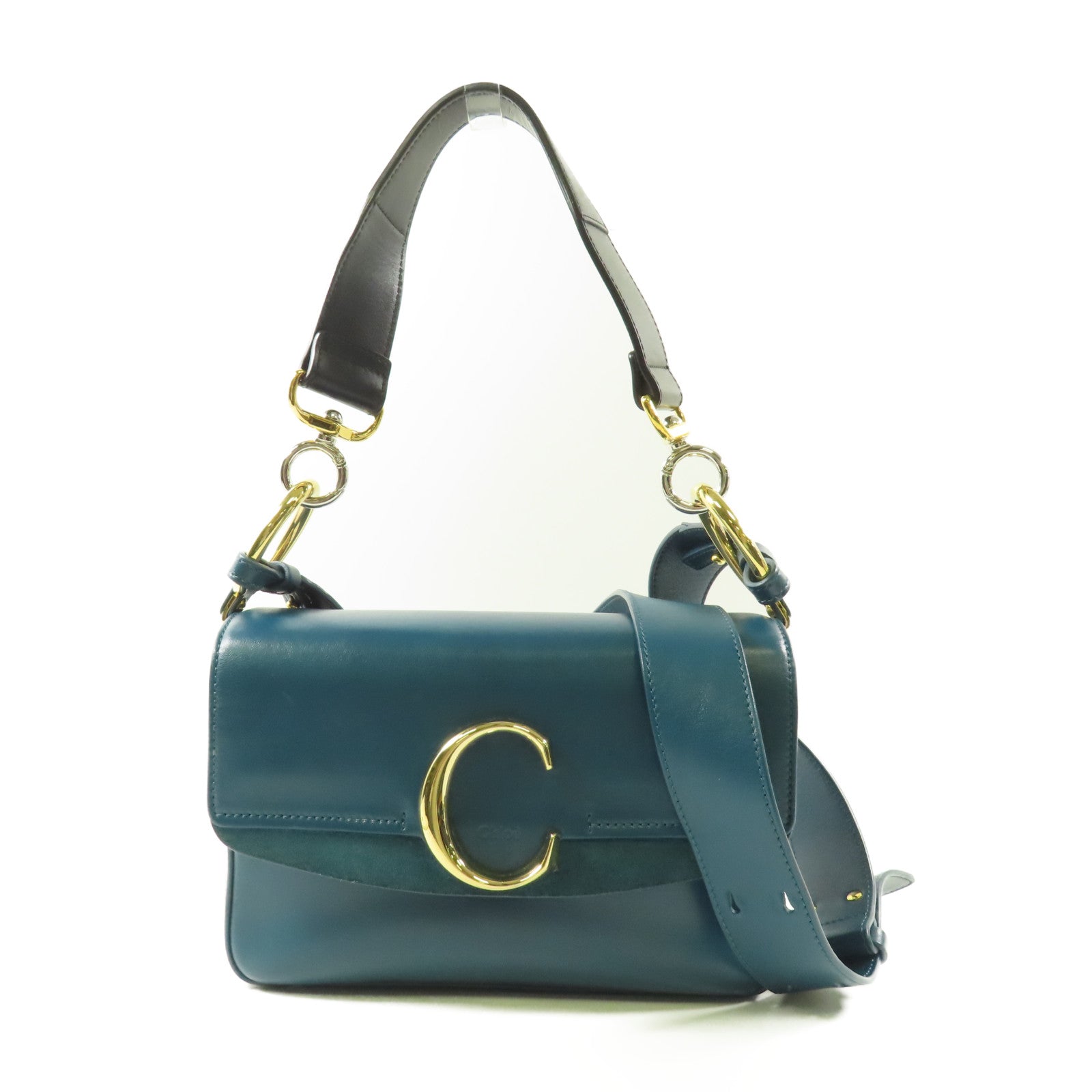 Chloe 牛皮皮革2 way Shoulder Bag金扣手挽肩背兩用袋
