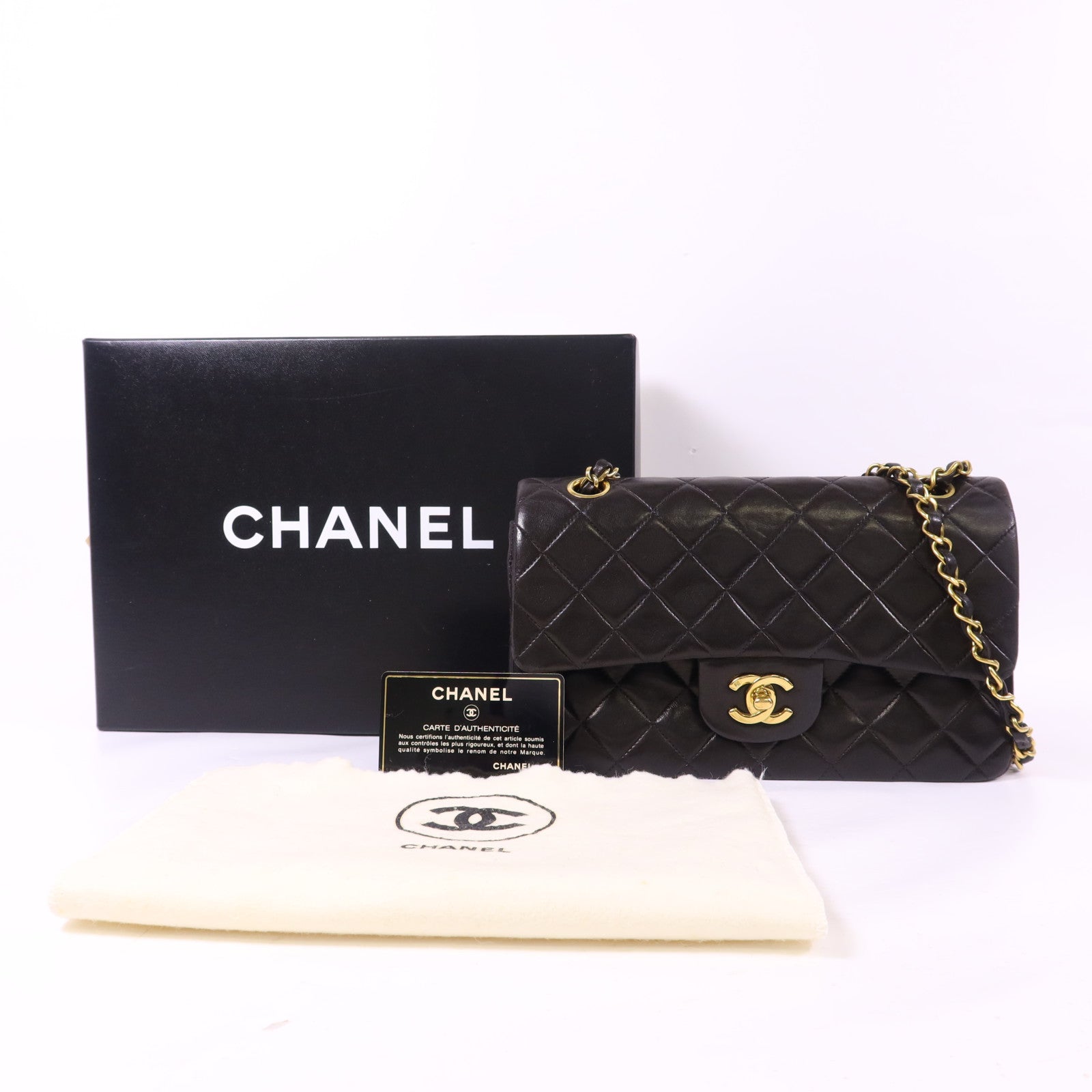CHANEL 羊皮皮革Classic 23金扣鏈帶肩背袋
