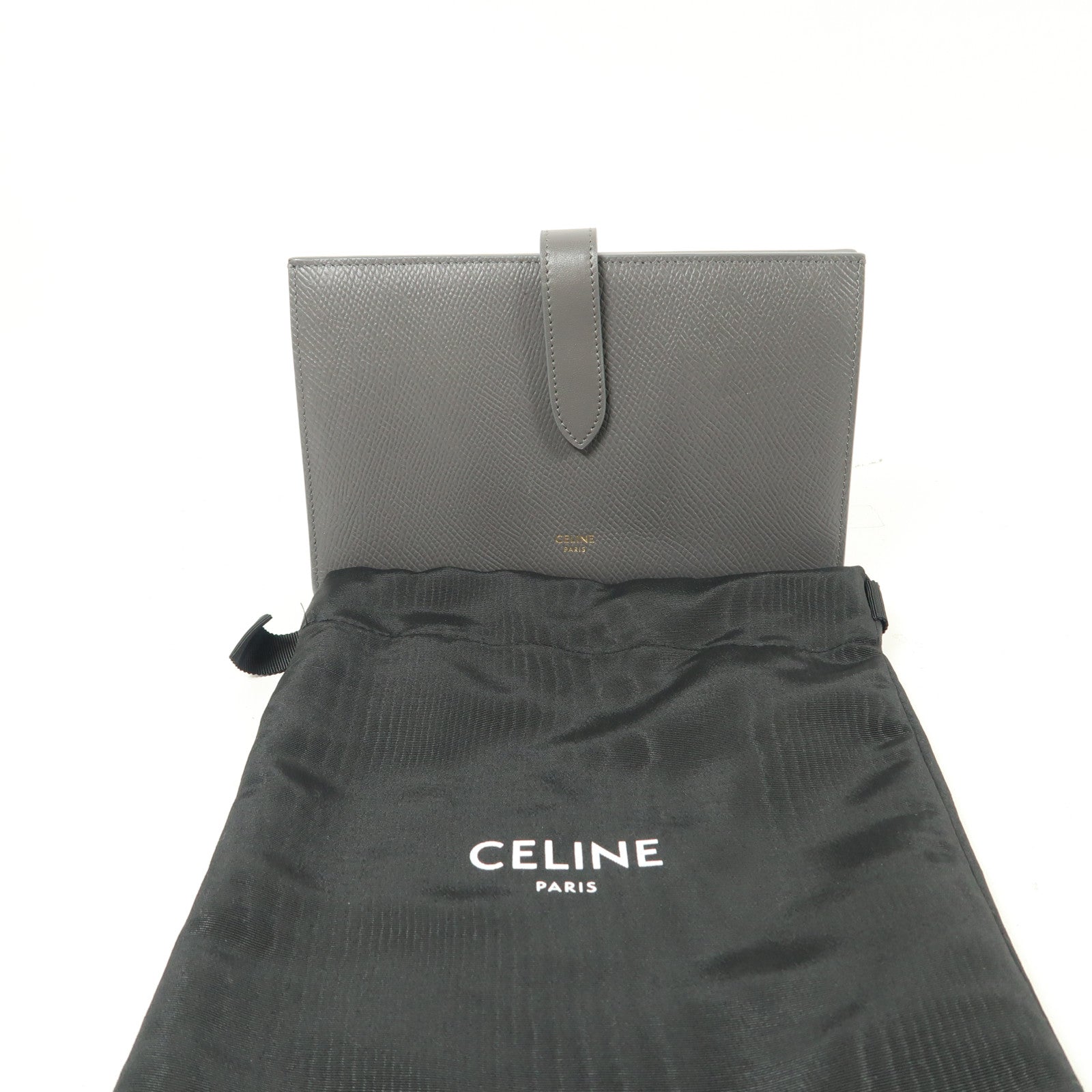 CELINE 牛皮皮革Large Strap Wallet金扣長錢包