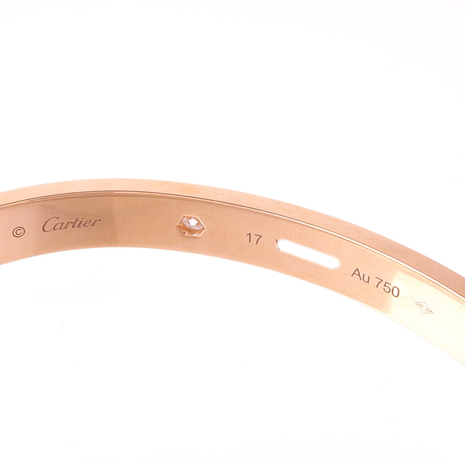 CARTIER 18K玫瑰金Love Bracelet 4P Diamond鑽石手鐲Cartier#17