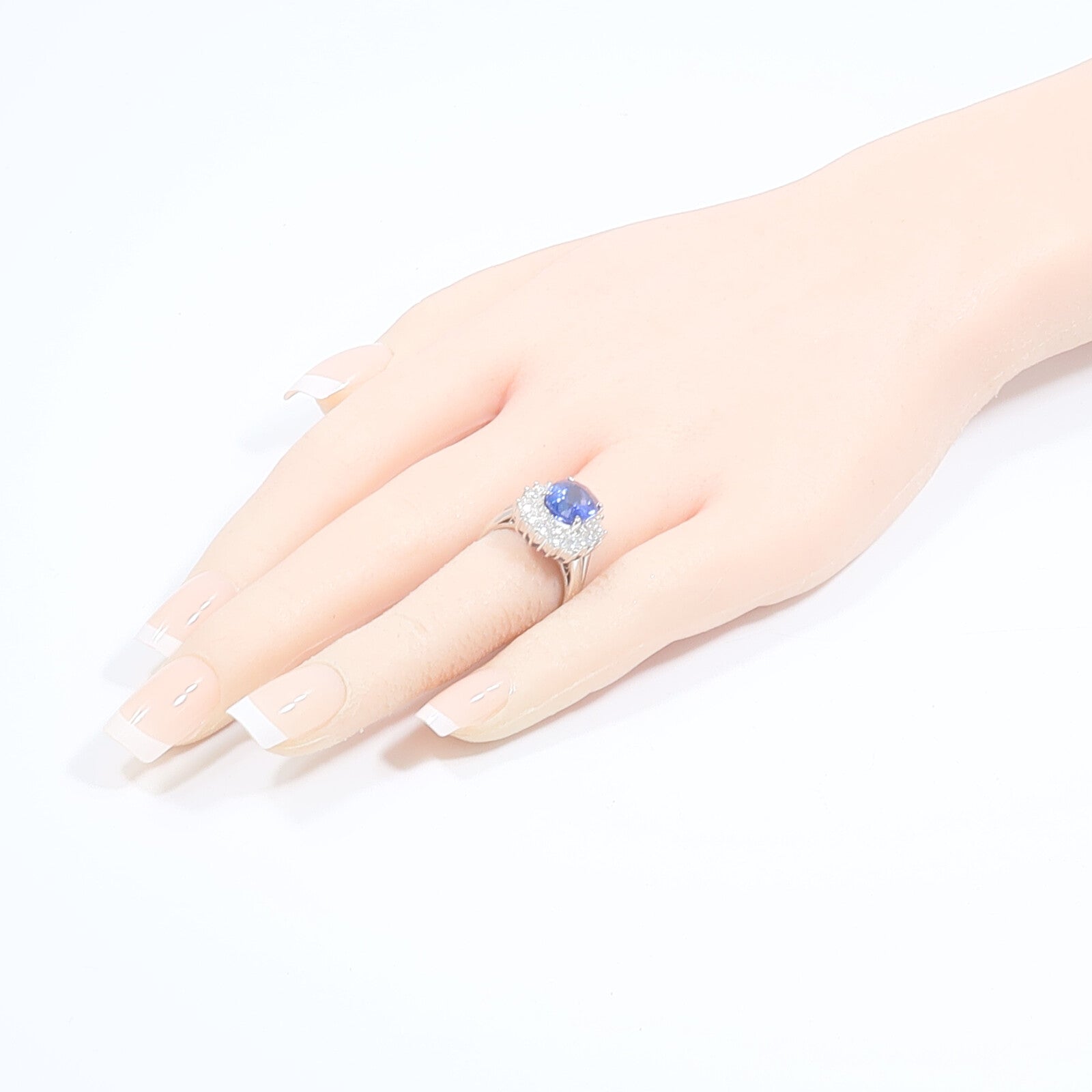 JEWELRY PT900鉑金Sapphire Diamond Ring藍寶石/鑽石戒指