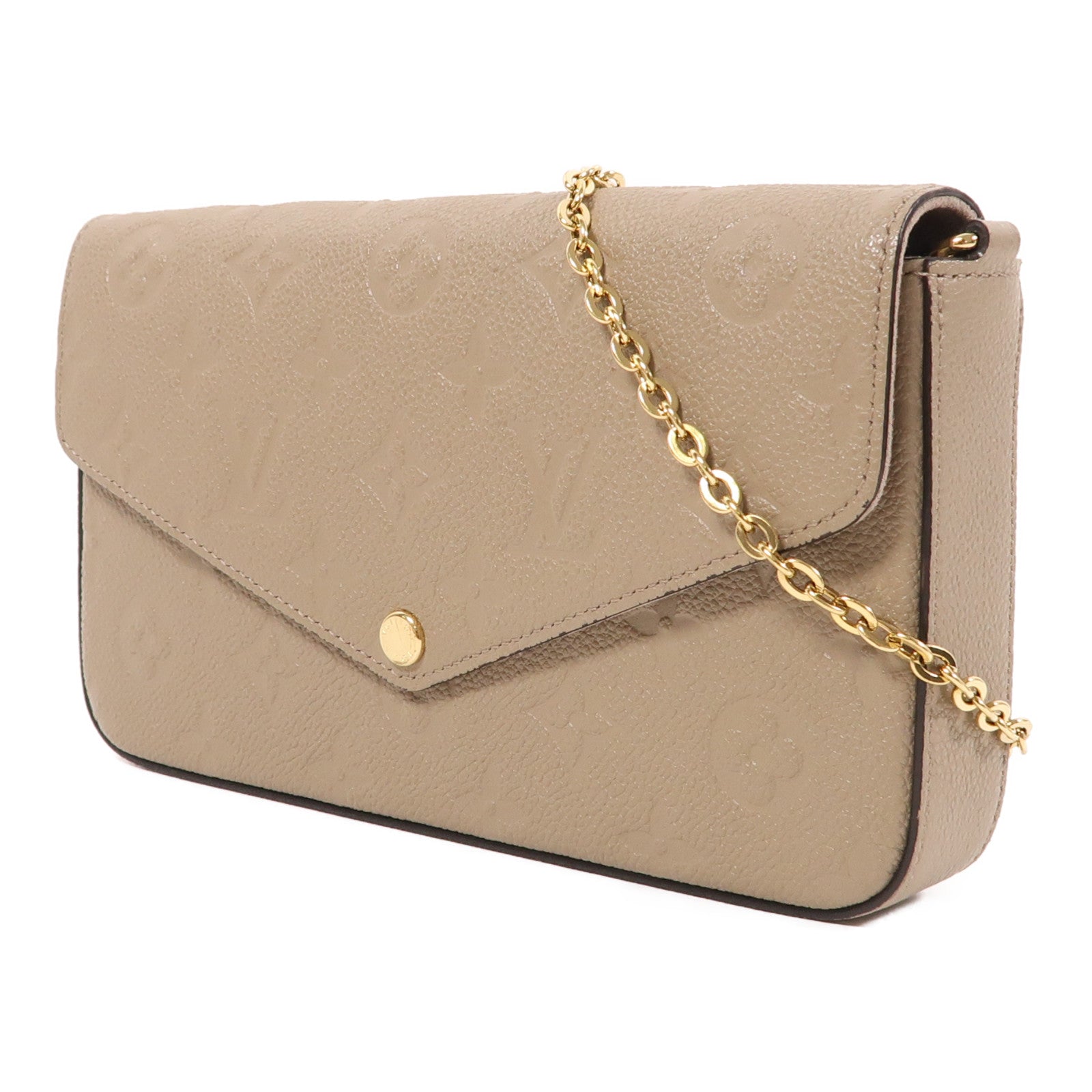 LOUIS VUITTON Monogram Empreinte Felicie Pochette金扣鏈帶肩背袋