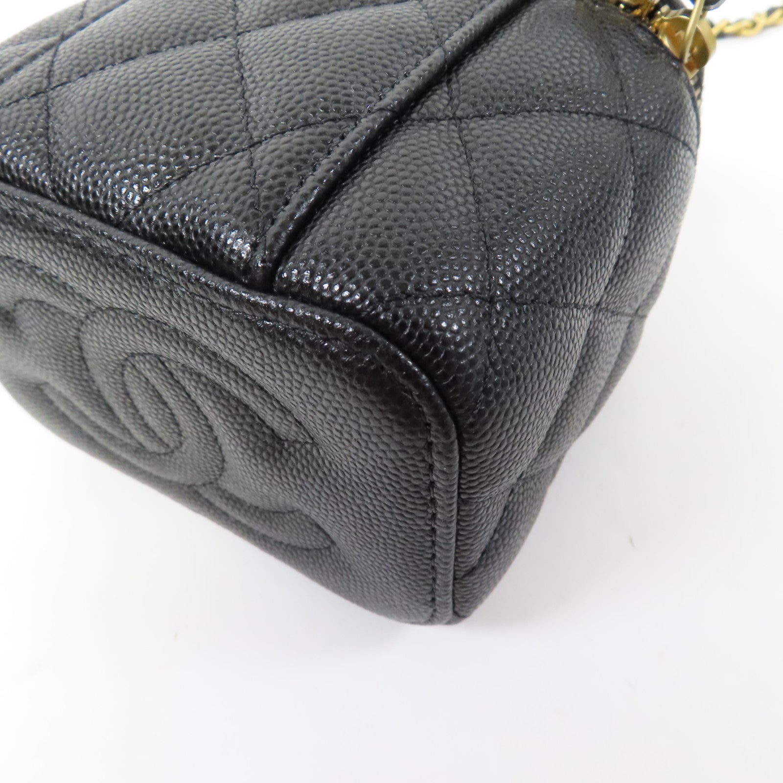 CHANEL 【激減優惠】菱格Caviar皮革Chain Shoulder Bag金扣肩背袋黑色