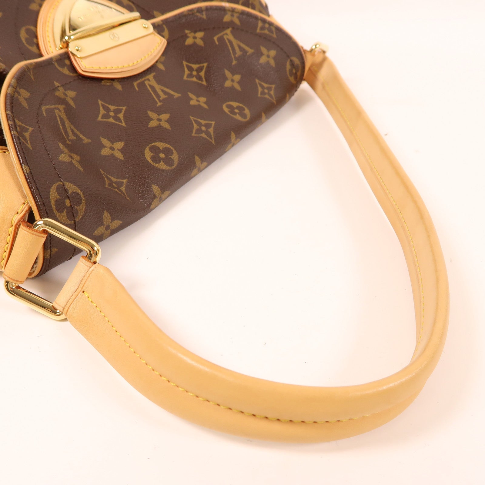 LOUIS VUITTON Monogram Beverly MM金扣肩背袋棕色
