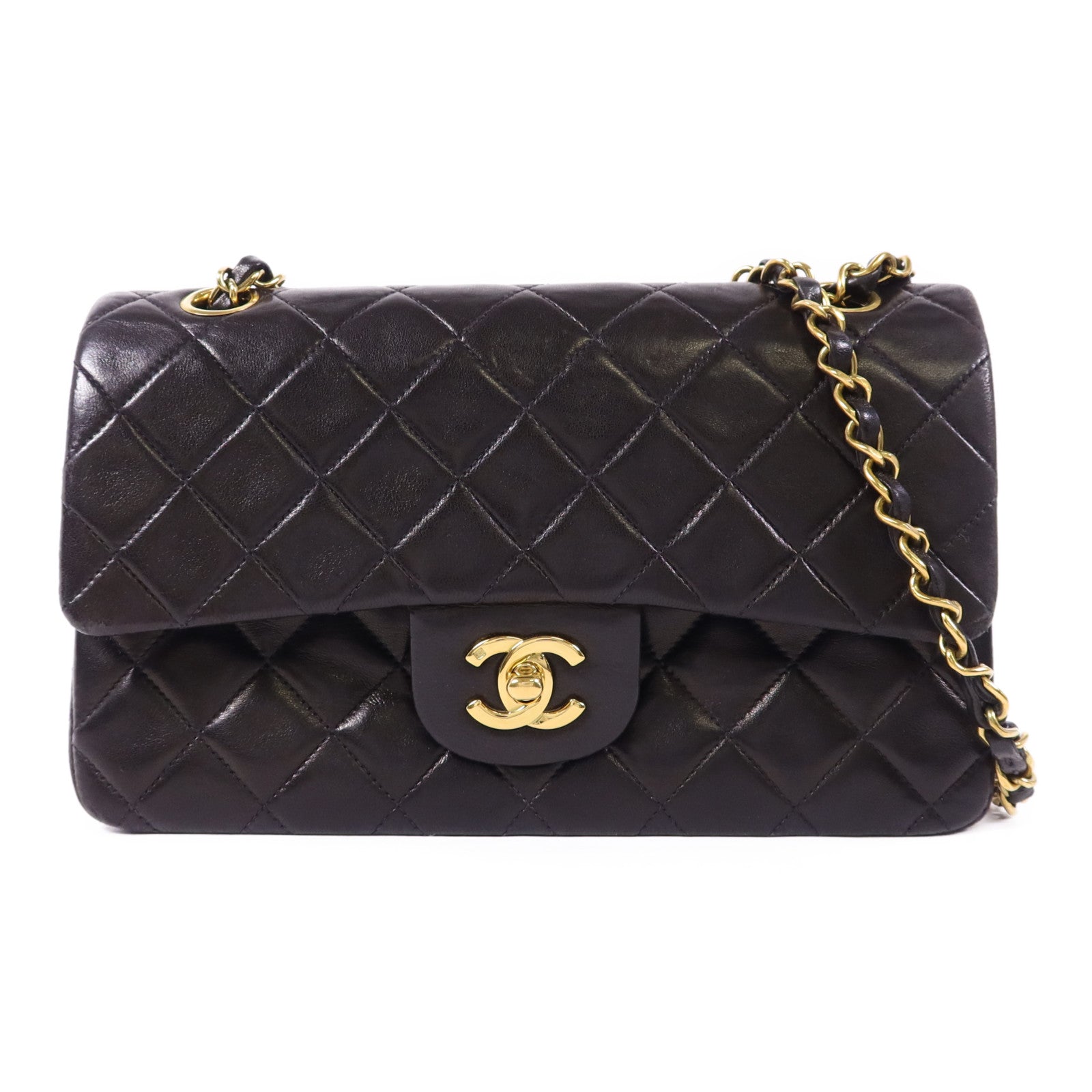 CHANEL 羊皮皮革Classic 23金扣鏈帶肩背袋