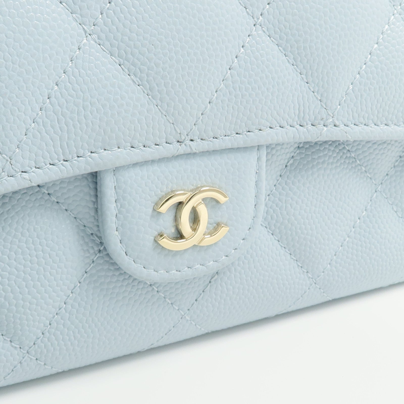 CHANEL 牛皮皮革Long Wallet金扣長錢包