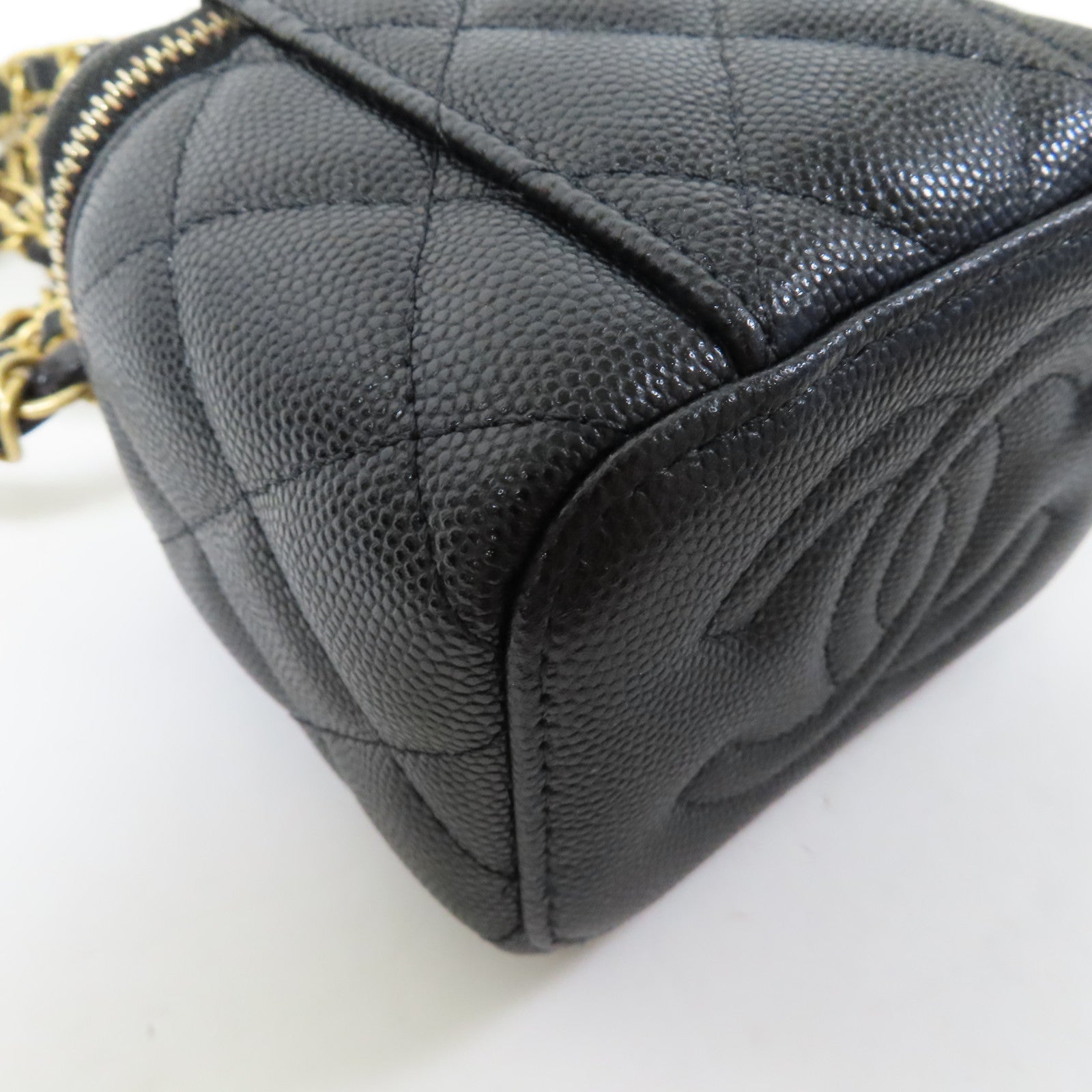 CHANEL 【激減優惠】菱格Caviar皮革Chain Shoulder Bag金扣肩背袋黑色
