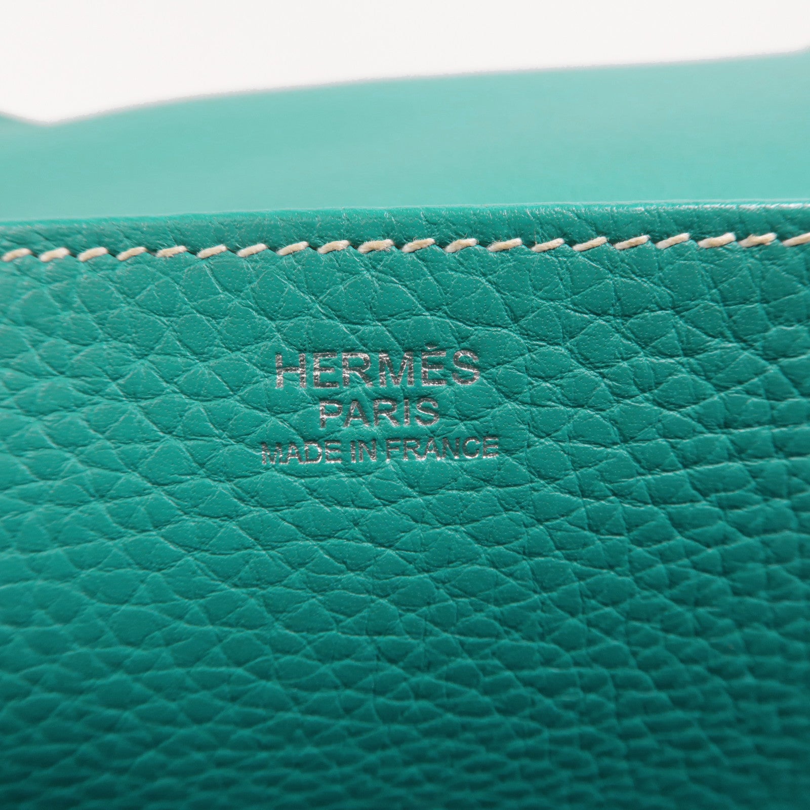 HERMES Clemence皮革Halzan 31手挽肩背兩用袋Bleu Paon