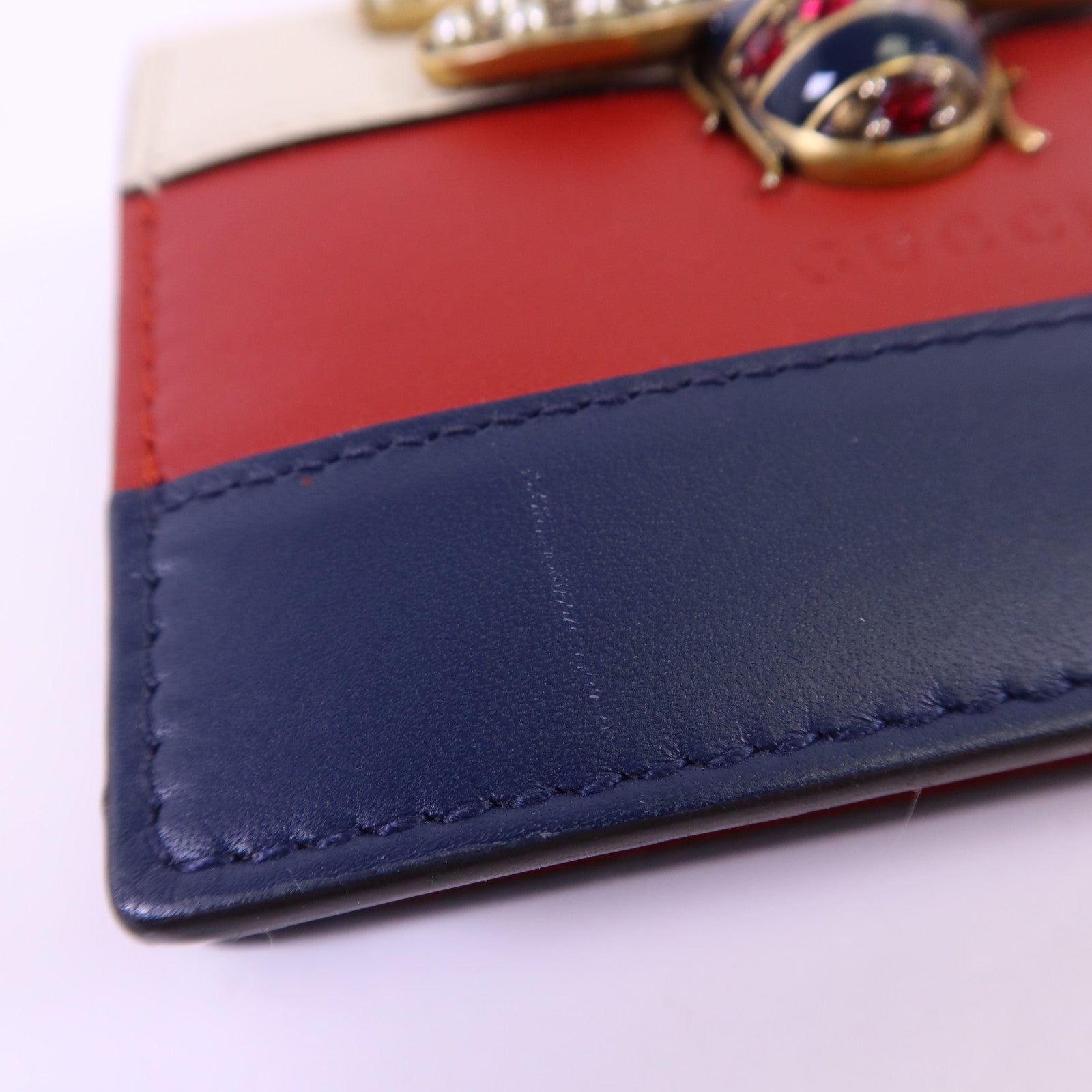 GUCCI 牛皮皮革Queen Margaret金扣錢包
