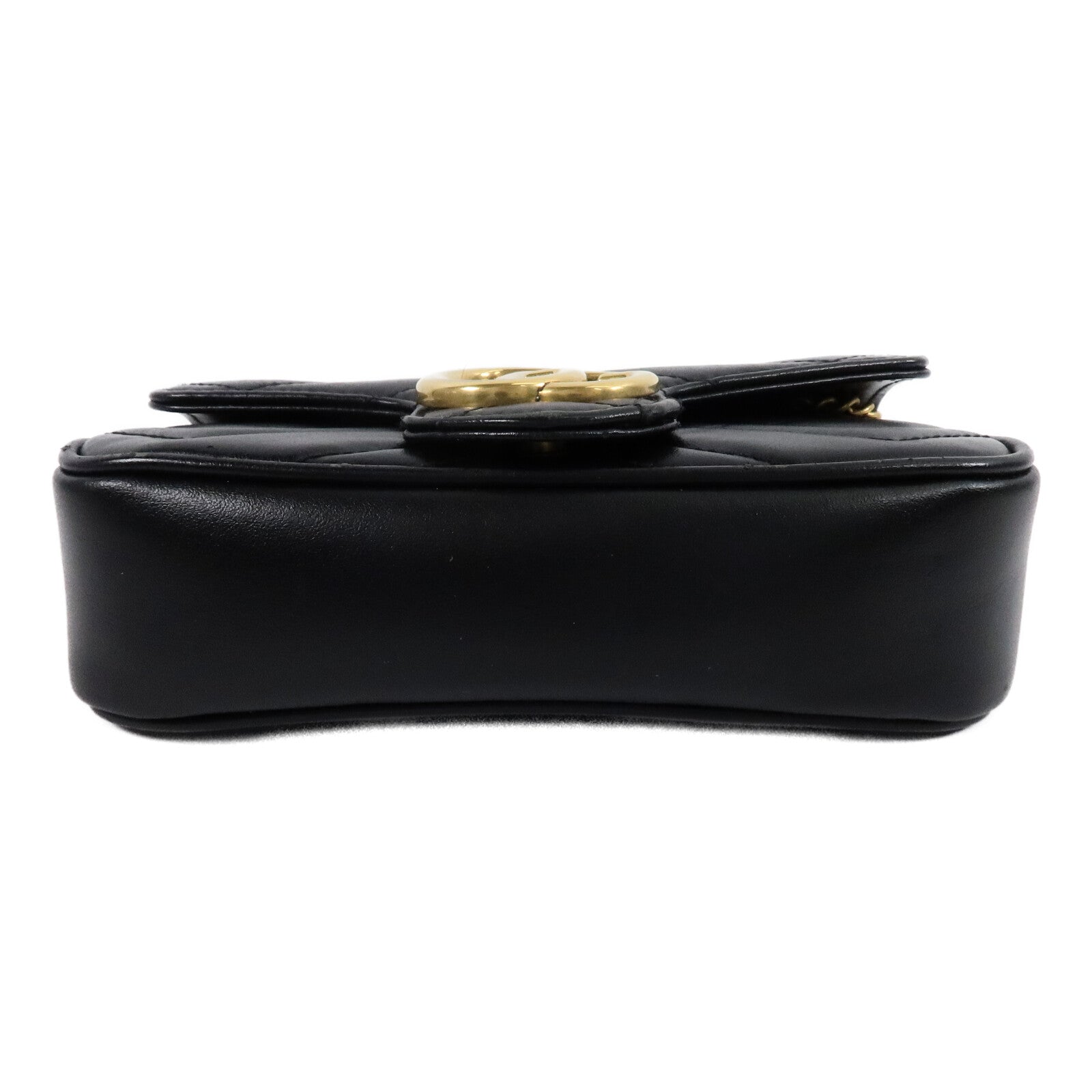 GUCCI 牛皮皮革GG Marmont Super Mini鏈帶肩背袋