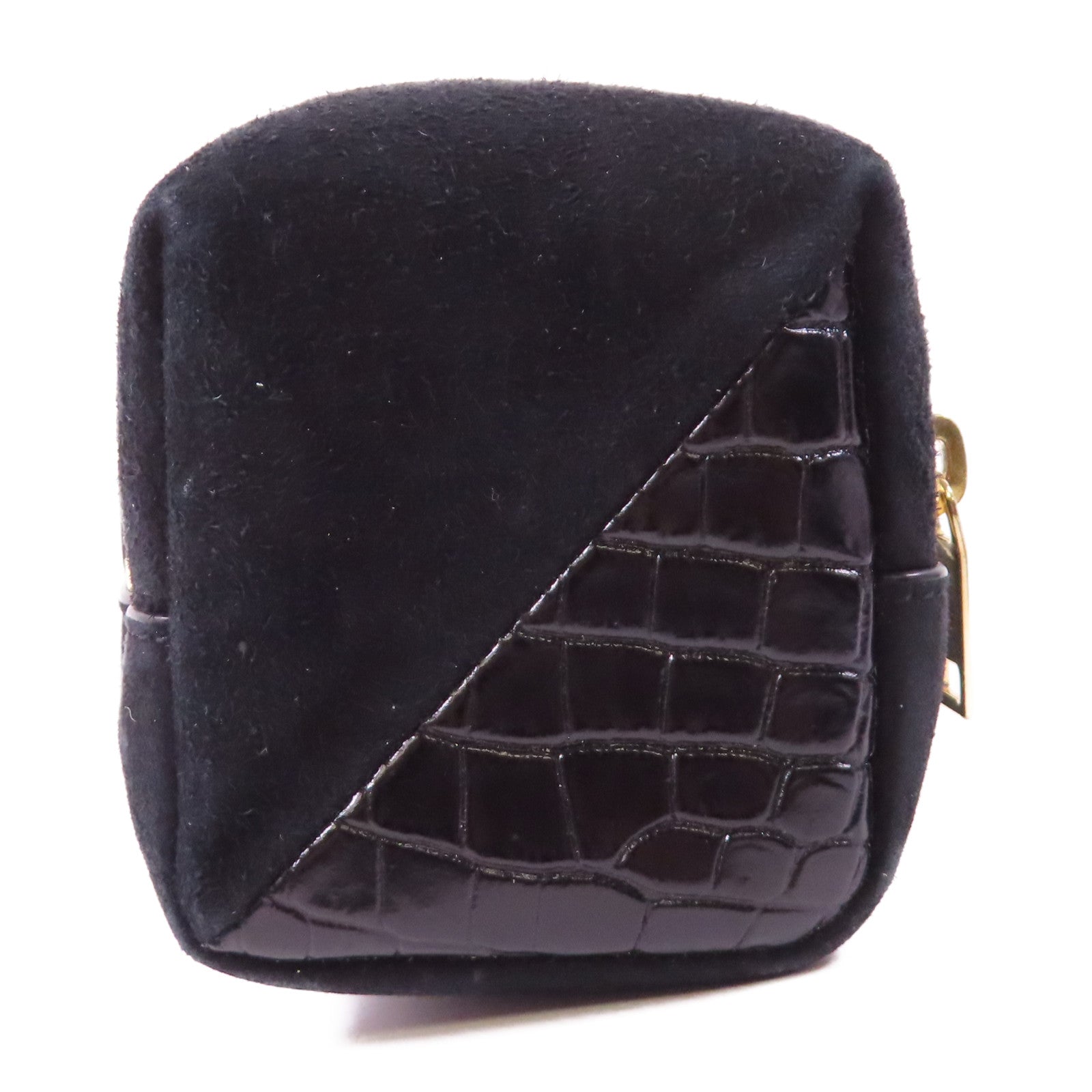 SAINT LAURENT 牛皮皮革Coin purse金扣鎖匙包黑色