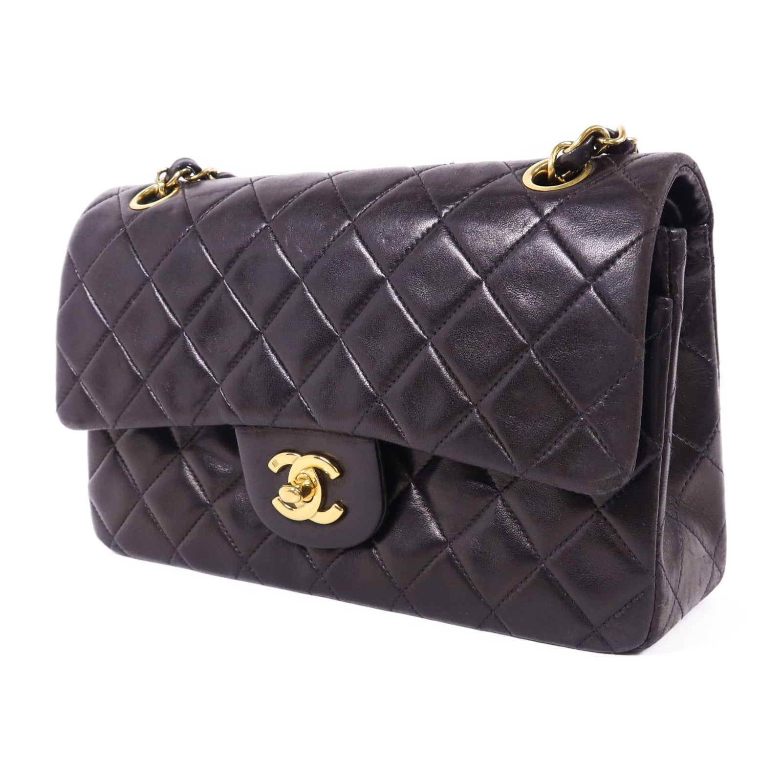 CHANEL 羊皮皮革Classic 23金扣鏈帶肩背袋