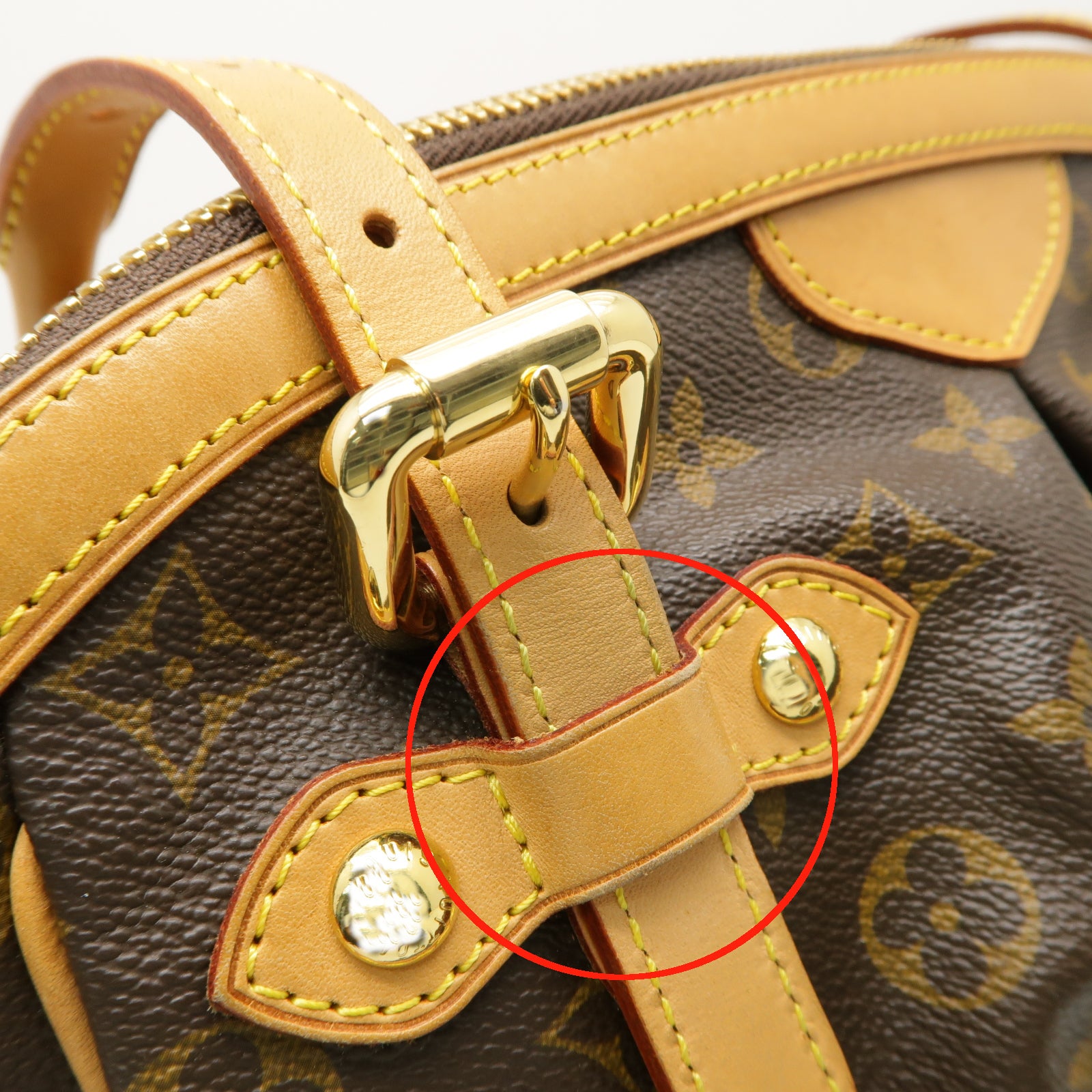 LOUIS VUITTON Monogram Tivoli GM金扣肩背袋棕色