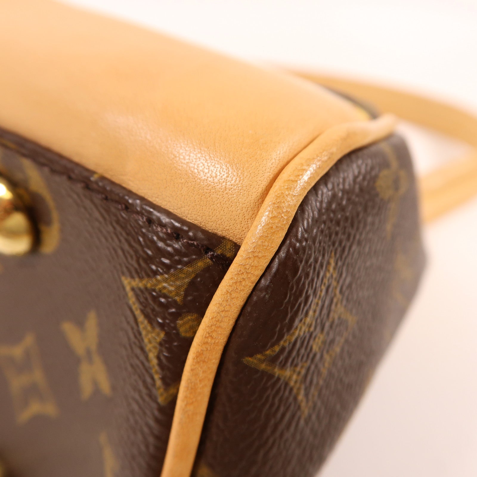 LOUIS VUITTON Monogram Beverly MM金扣肩背袋棕色