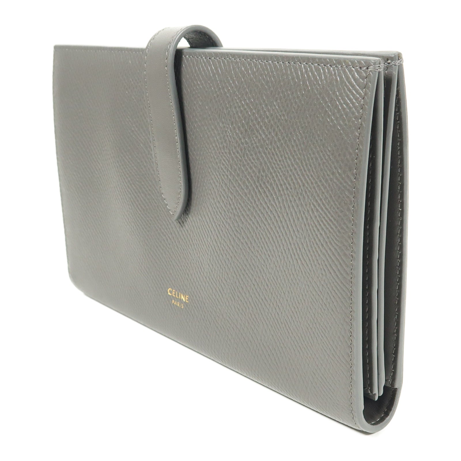 CELINE 牛皮皮革Large Strap Wallet金扣長錢包