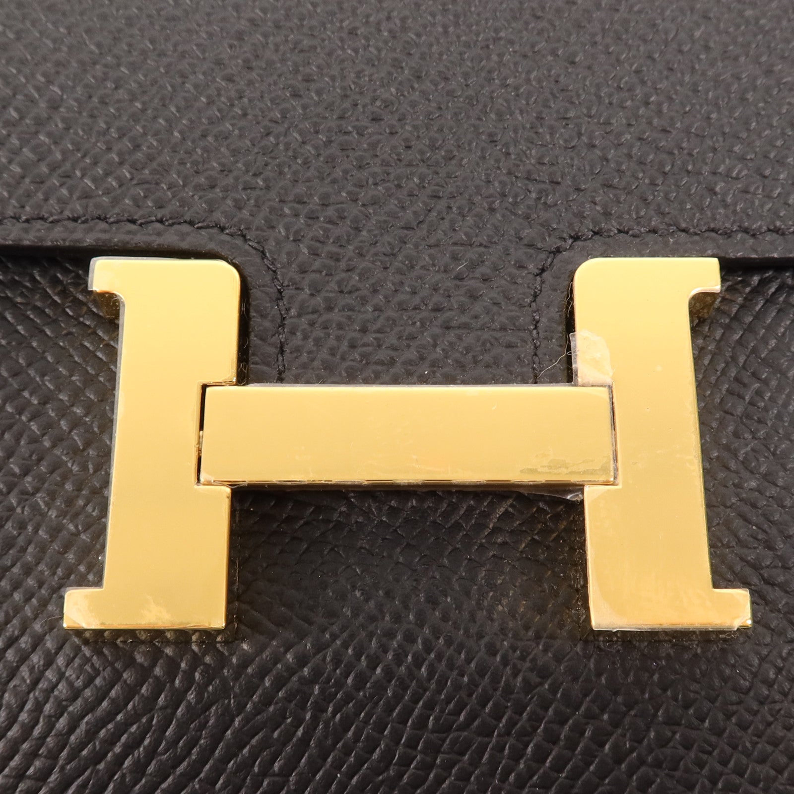 HERMES Epsom皮革Constance Slim金扣錢包Noir