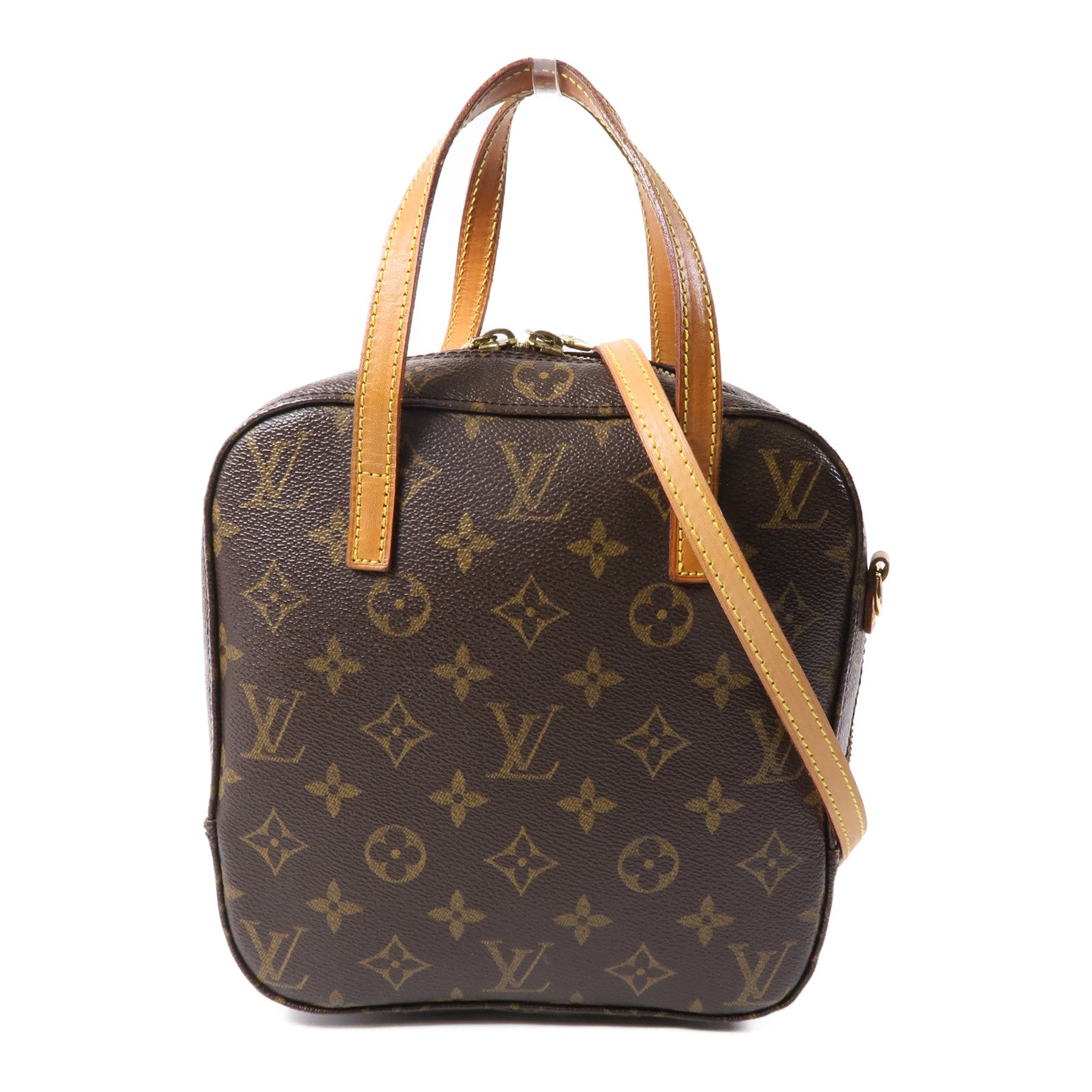 LOUIS VUITTON Monogram Spontini金扣手挽肩背兩用袋棕色