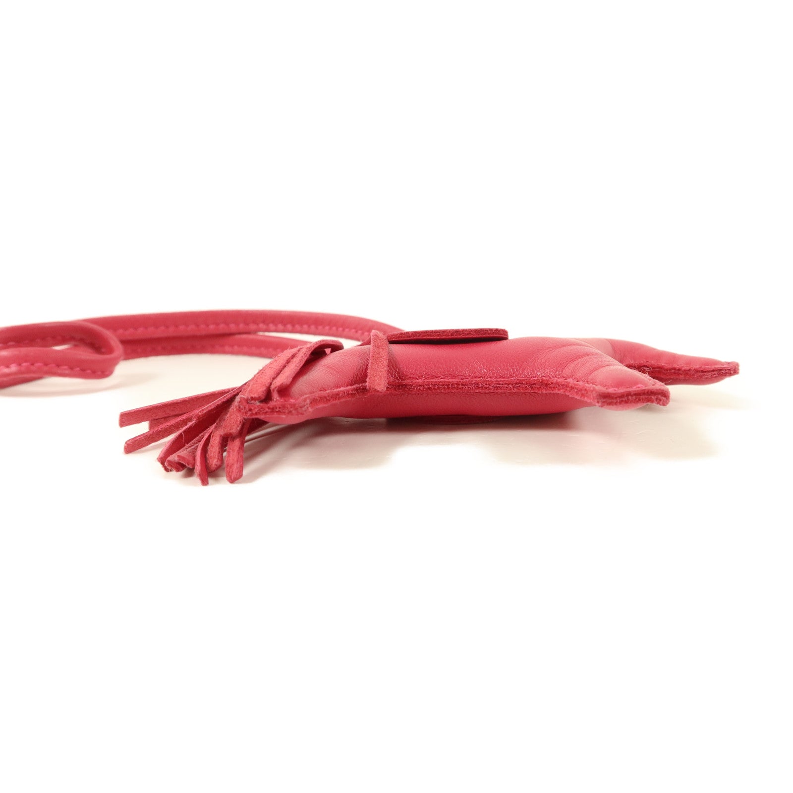 HERMES Milo皮革Rodeo PM掛飾Framboise