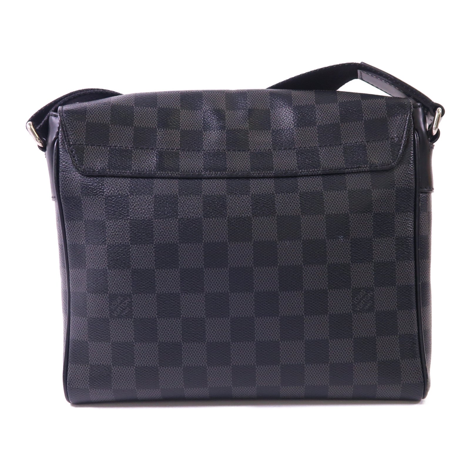 LOUIS VUITTON Damier Graphite Distrist PM銀扣肩背袋