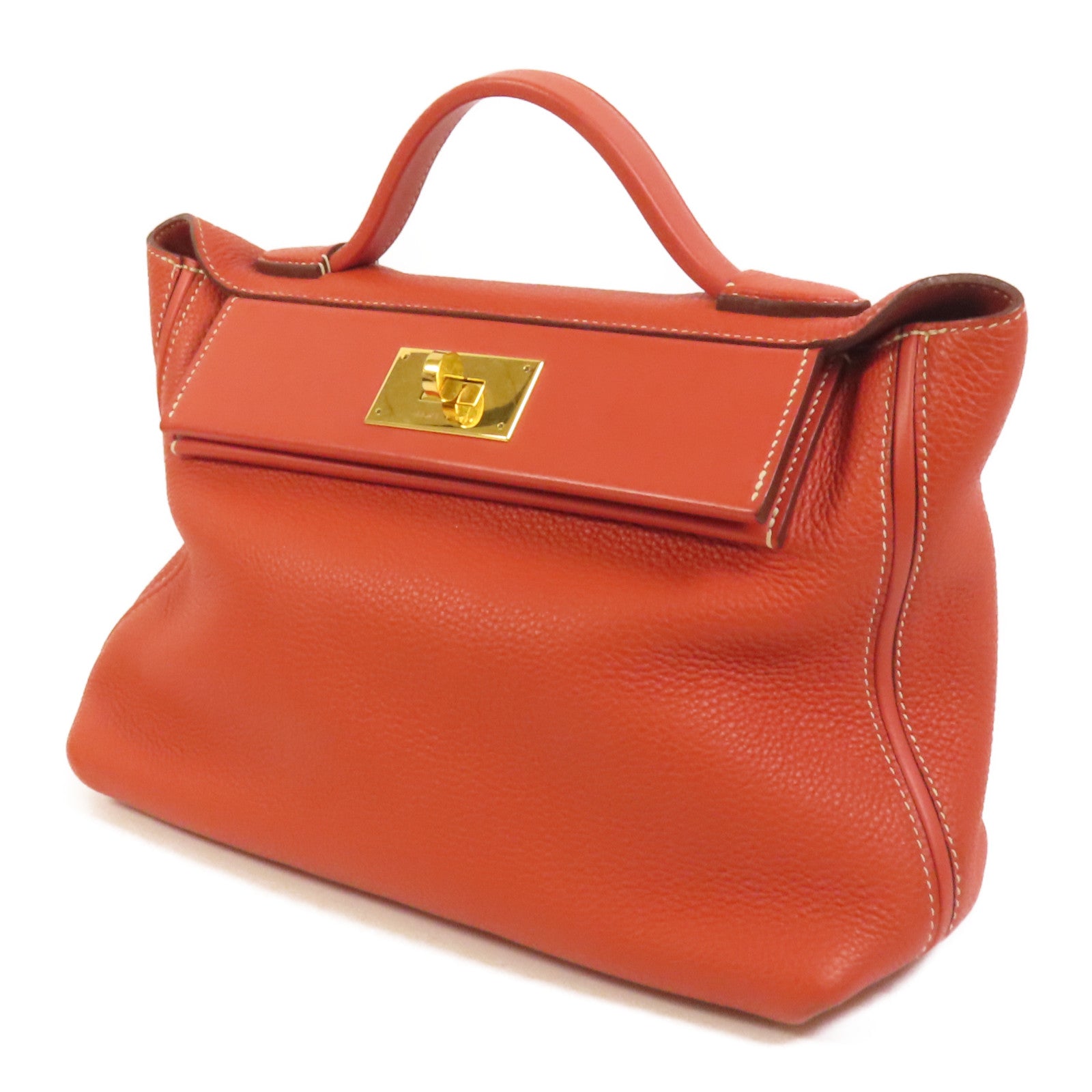 HERMES Togo皮革24/24 29cm金扣手挽肩背兩用袋Sanguine