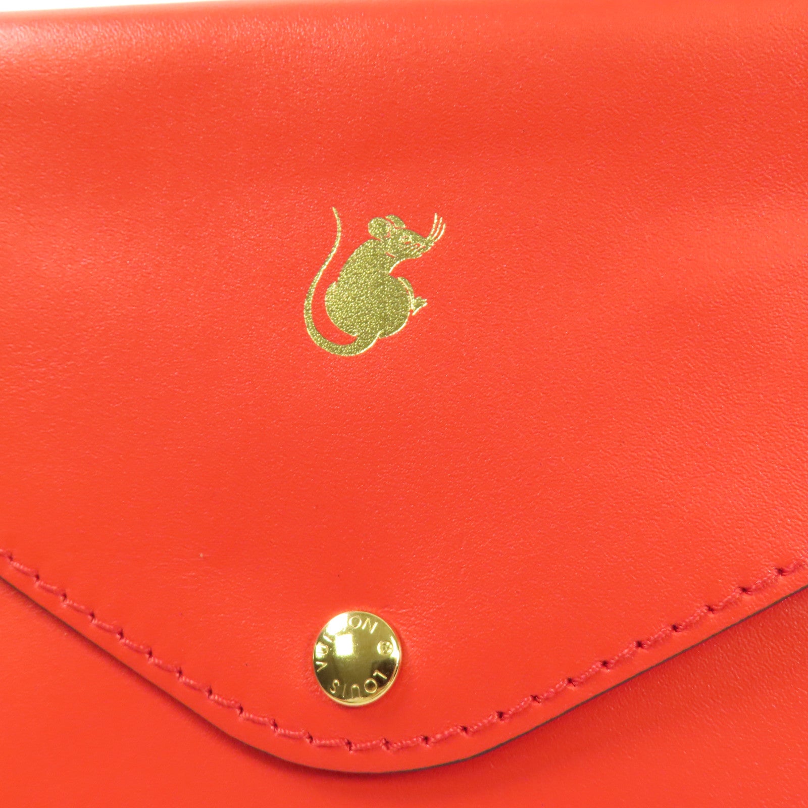 LOUIS VUITTON 牛皮皮革Pouch金扣手拿包