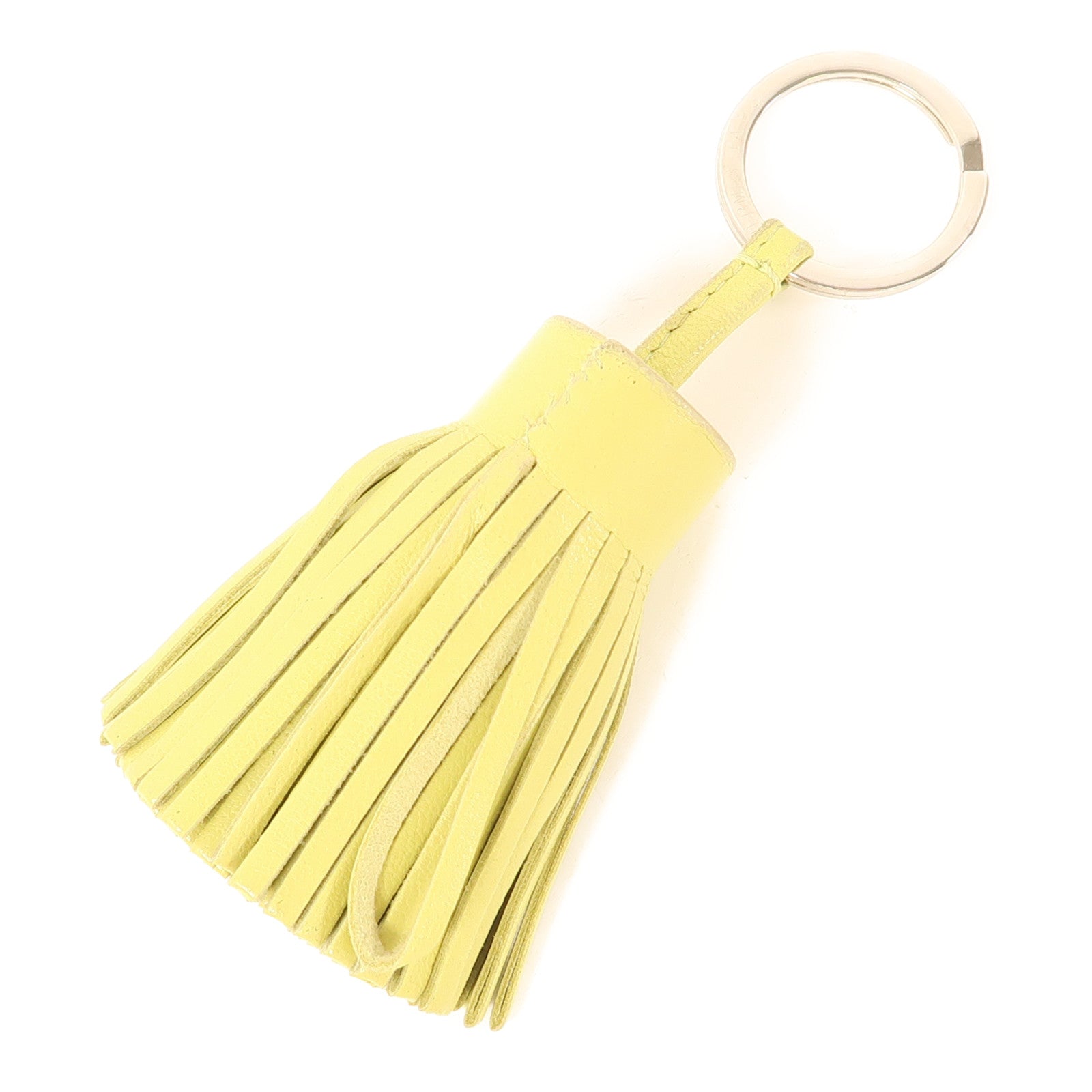 HERMES Swift皮革Carmen銀扣鎖匙圈Light Green