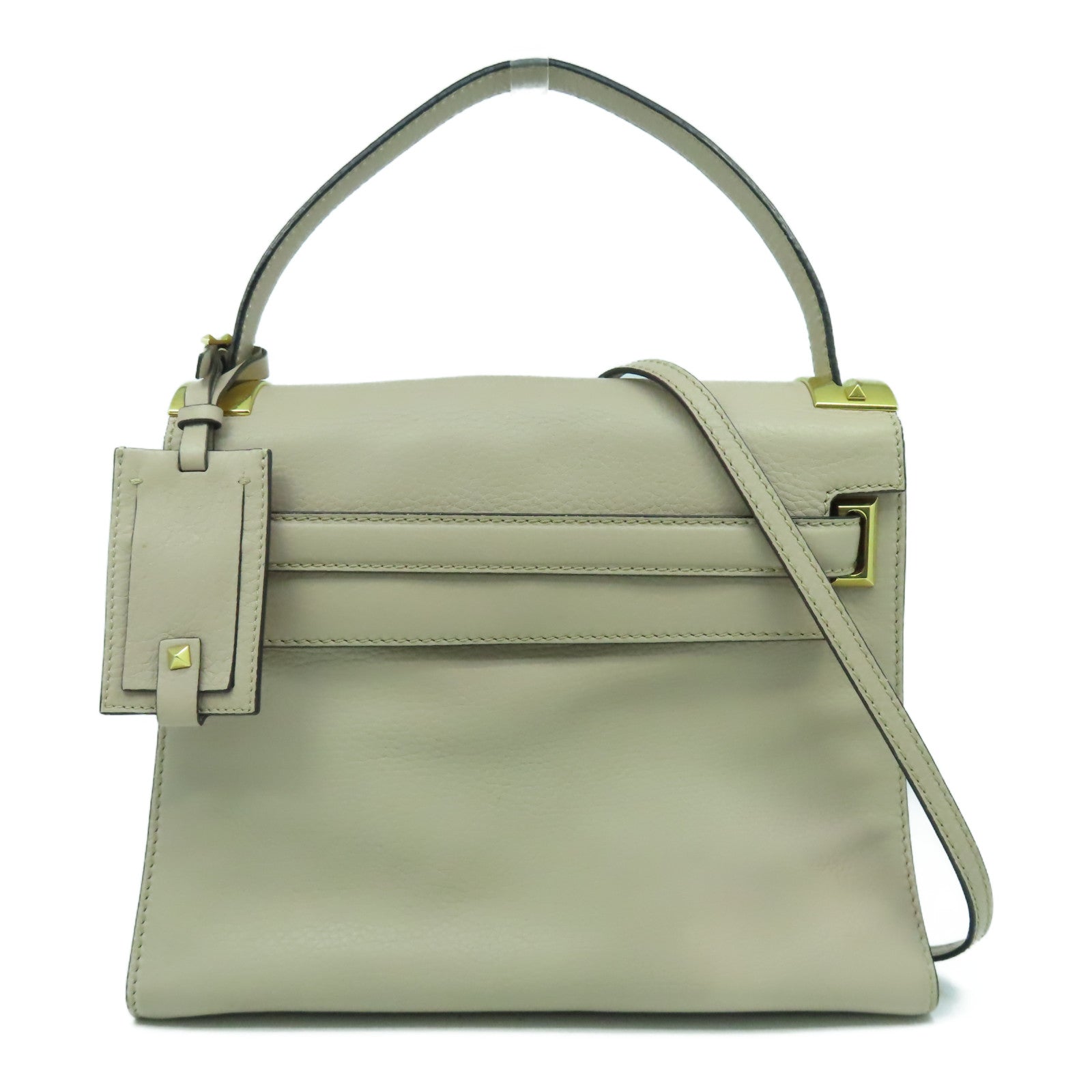 Valentino 【激減優惠】牛皮皮革2 Way Shoulder Bag金扣手挽肩背兩用袋粉紅色