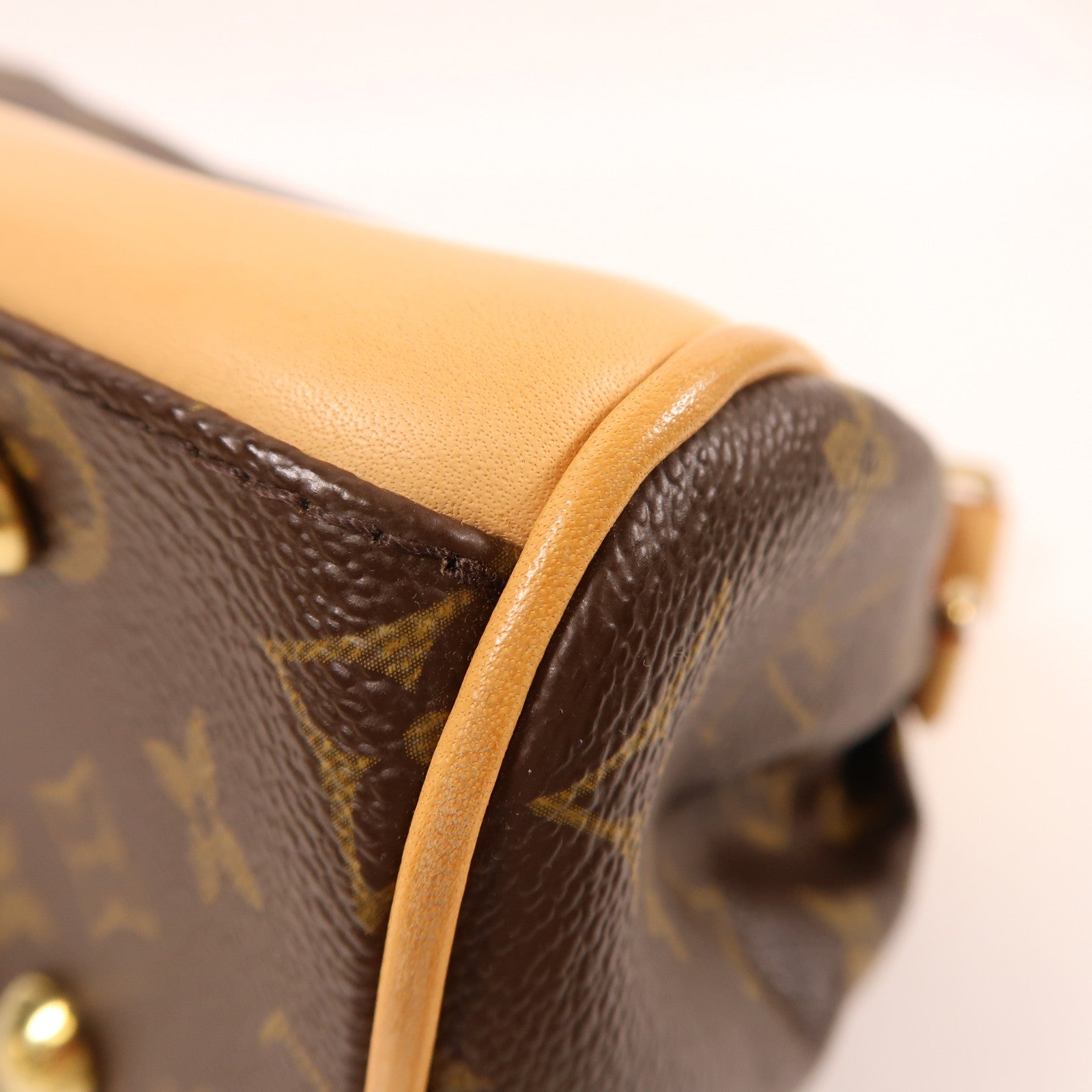 LOUIS VUITTON Monogram Beverly MM金扣肩背袋棕色