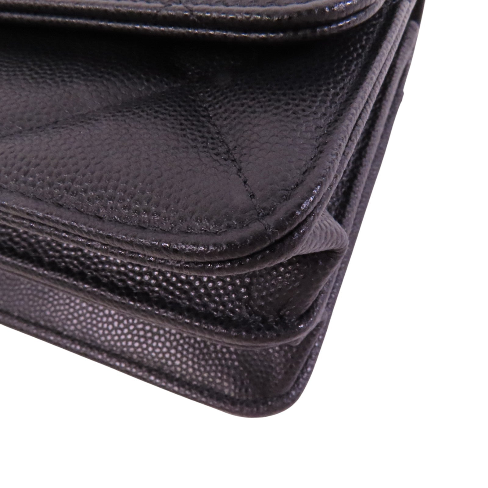 CHANEL 牛皮皮革25C WOC金扣鏈帶手挽肩背兩用袋