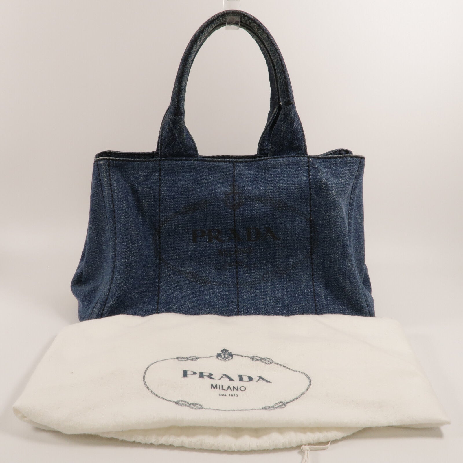 PRADA 牛仔布Tote Bag手挽袋