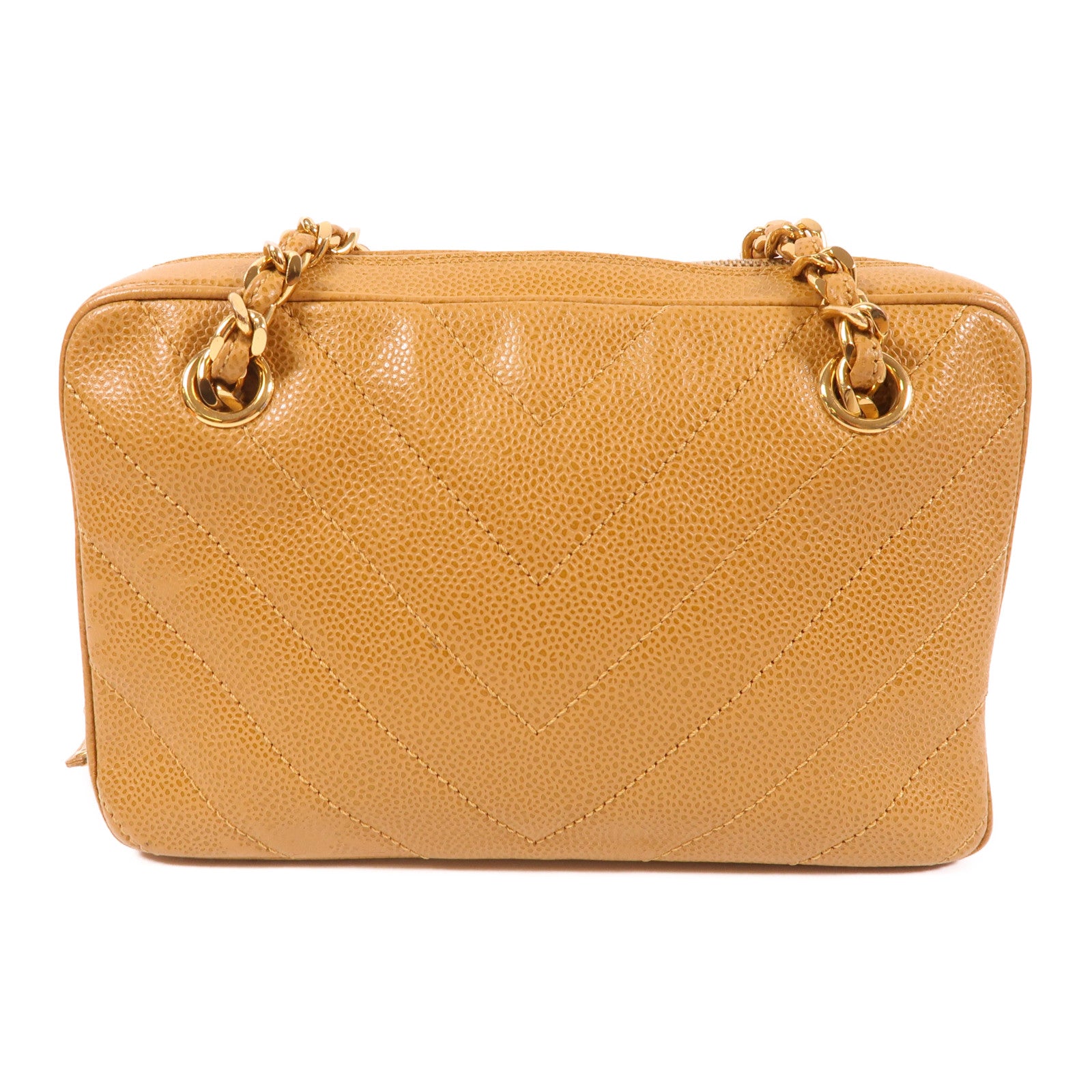 CHANEL 牛皮皮革Vintage Chain Bag金扣鏈帶肩背袋